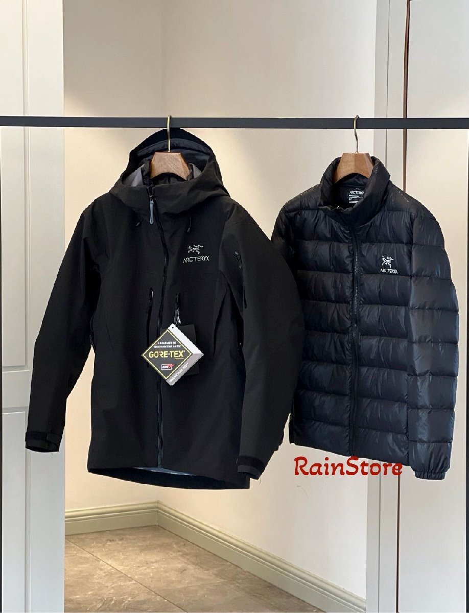 ARC'TERYX メンズマウンテンパーカー Alpha SV7 3-in-1ジャケット ブラック S セパレート ダウンインナー付 ウインドブレーカー 男女兼用_画像1