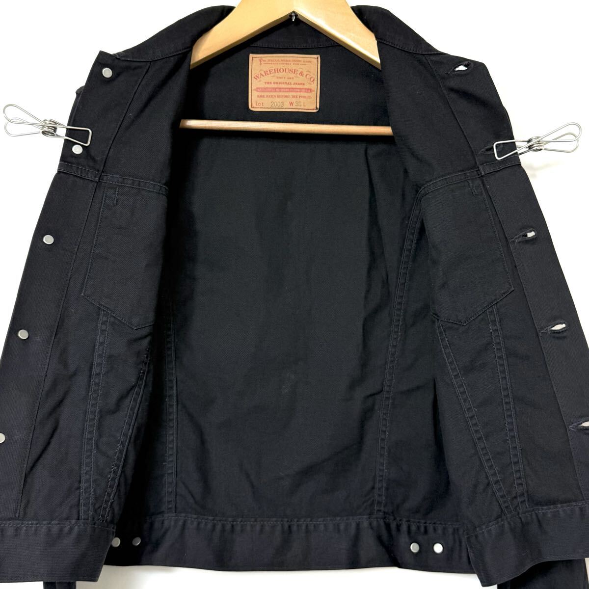 WAREHOUSE & CO. ウエアハウス Lot 2003 3RD TYPE PIQUE JACKET サード タイプ ピケ ジャケット Gジャン ブラック　38 M_画像8