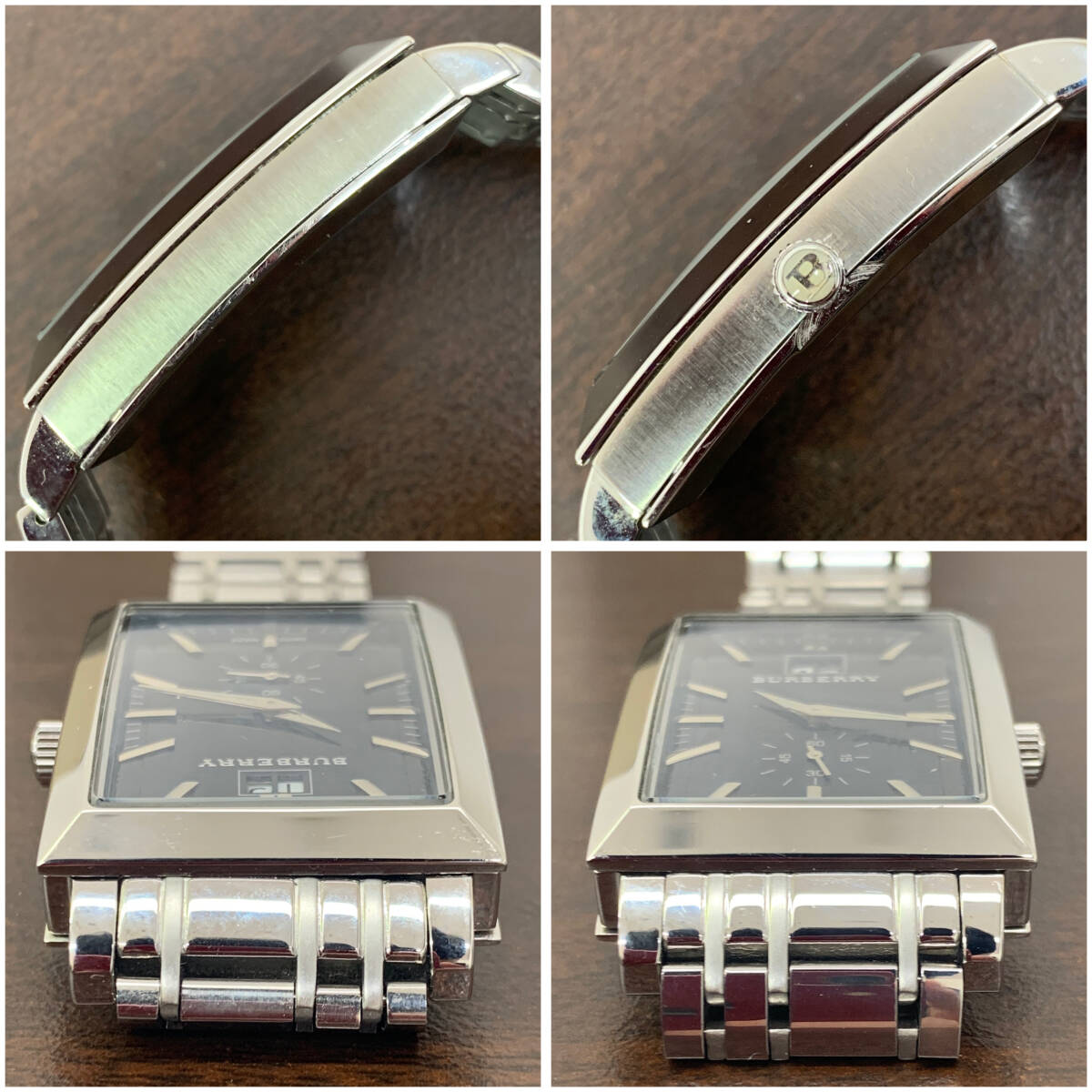 【稼働品】BURBERRY BU1320 / メンズ 腕時計 3針 文字盤 ブラック バーバリー ウォッチ シルバー 箱付き クォーツ クオーツ_画像4
