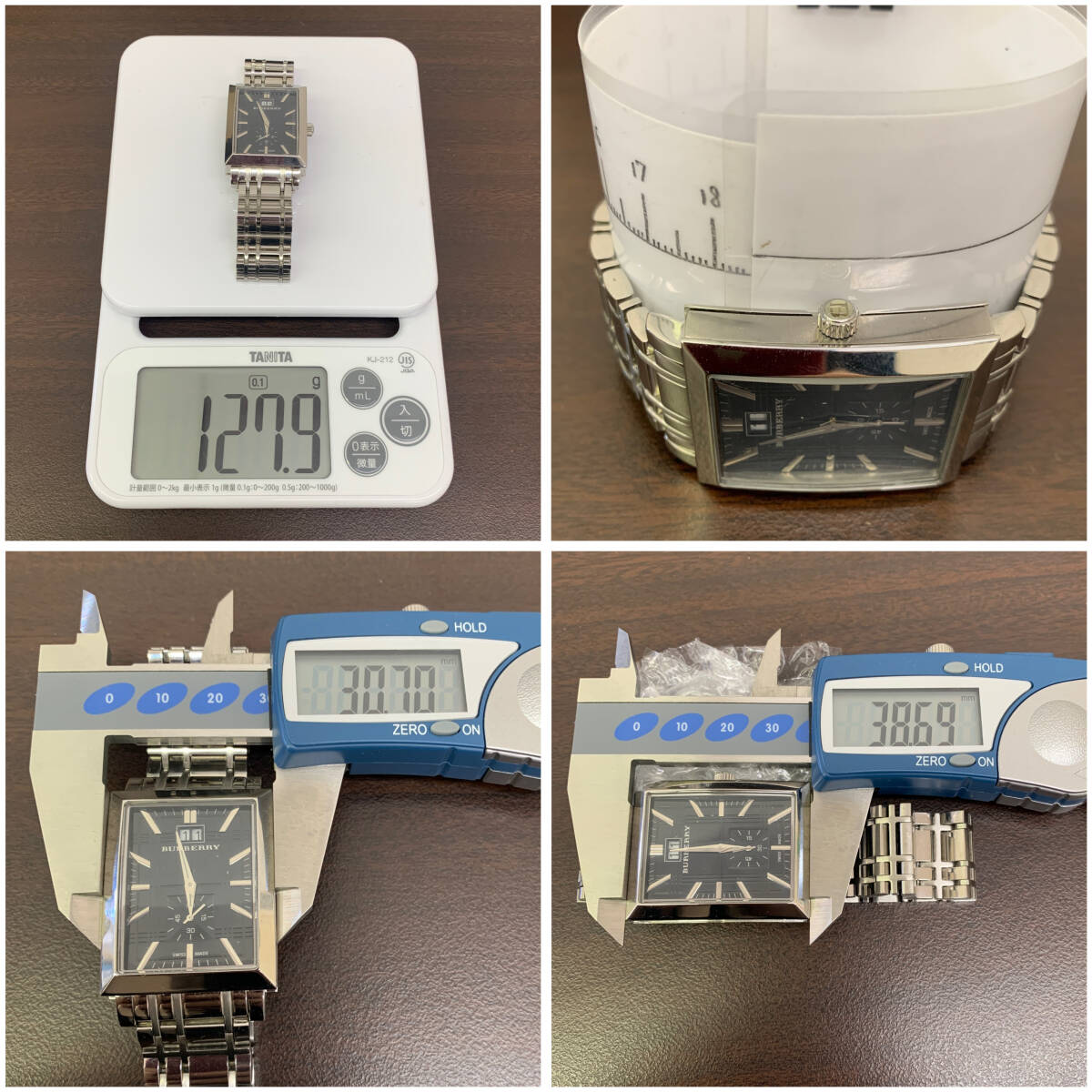 【稼働品】BURBERRY BU1320 / メンズ 腕時計 3針 文字盤 ブラック バーバリー ウォッチ シルバー 箱付き クォーツ クオーツ_画像9