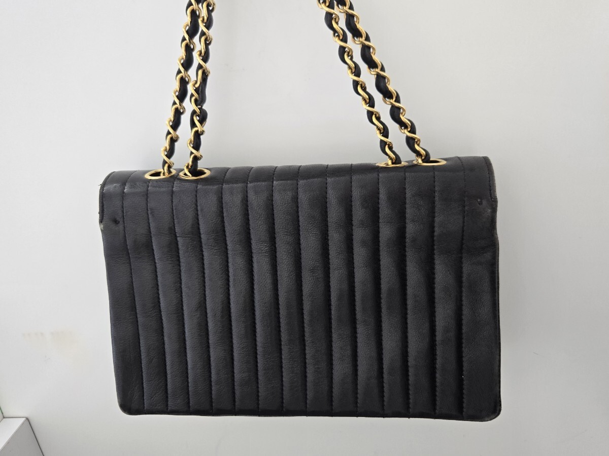 T★１円スタート★　チェーンショルダーバッグ　 ターンロック ブラック_画像8