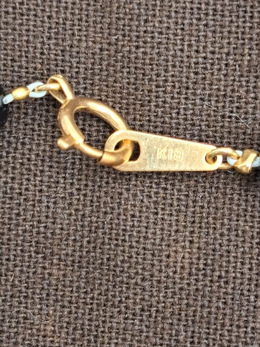 y32【 K18 1円スタート 】美品 カラーストーンネックレス 留め具 K18 約19.2g_画像4