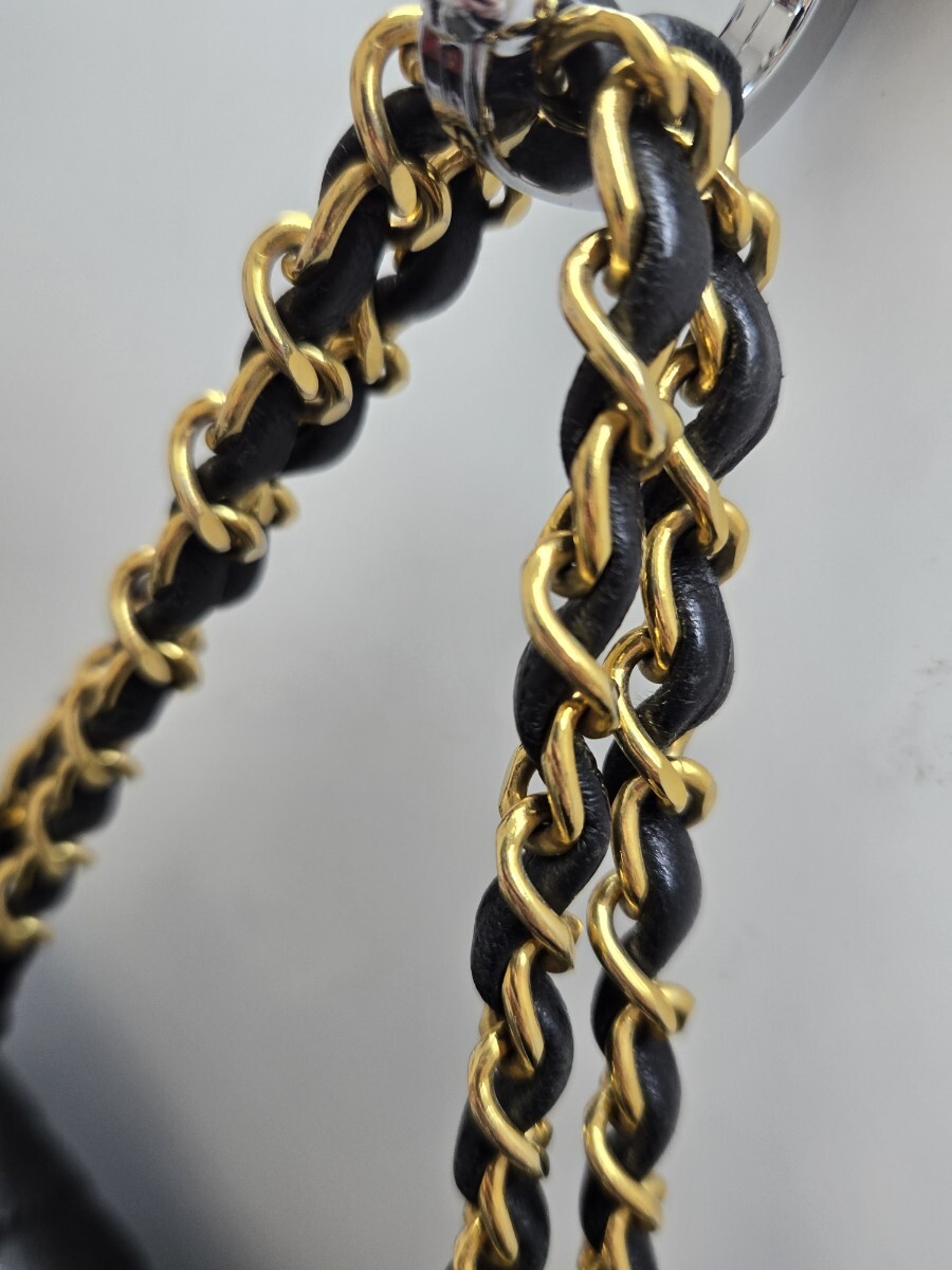 T★１円スタート★　チェーンショルダーバッグ　 ターンロック ブラック_画像7