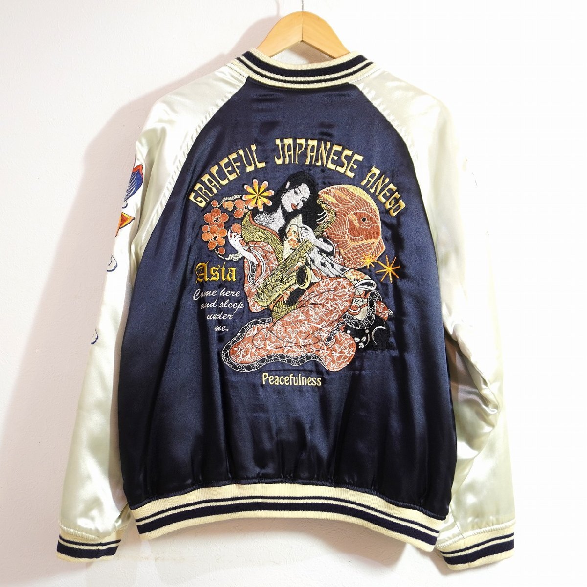 PEAK'D YELLOW (42) リバーシブルスカジャン GRACEFUL JAPANESE ANEGO ピークドイエロー J11-71_画像2