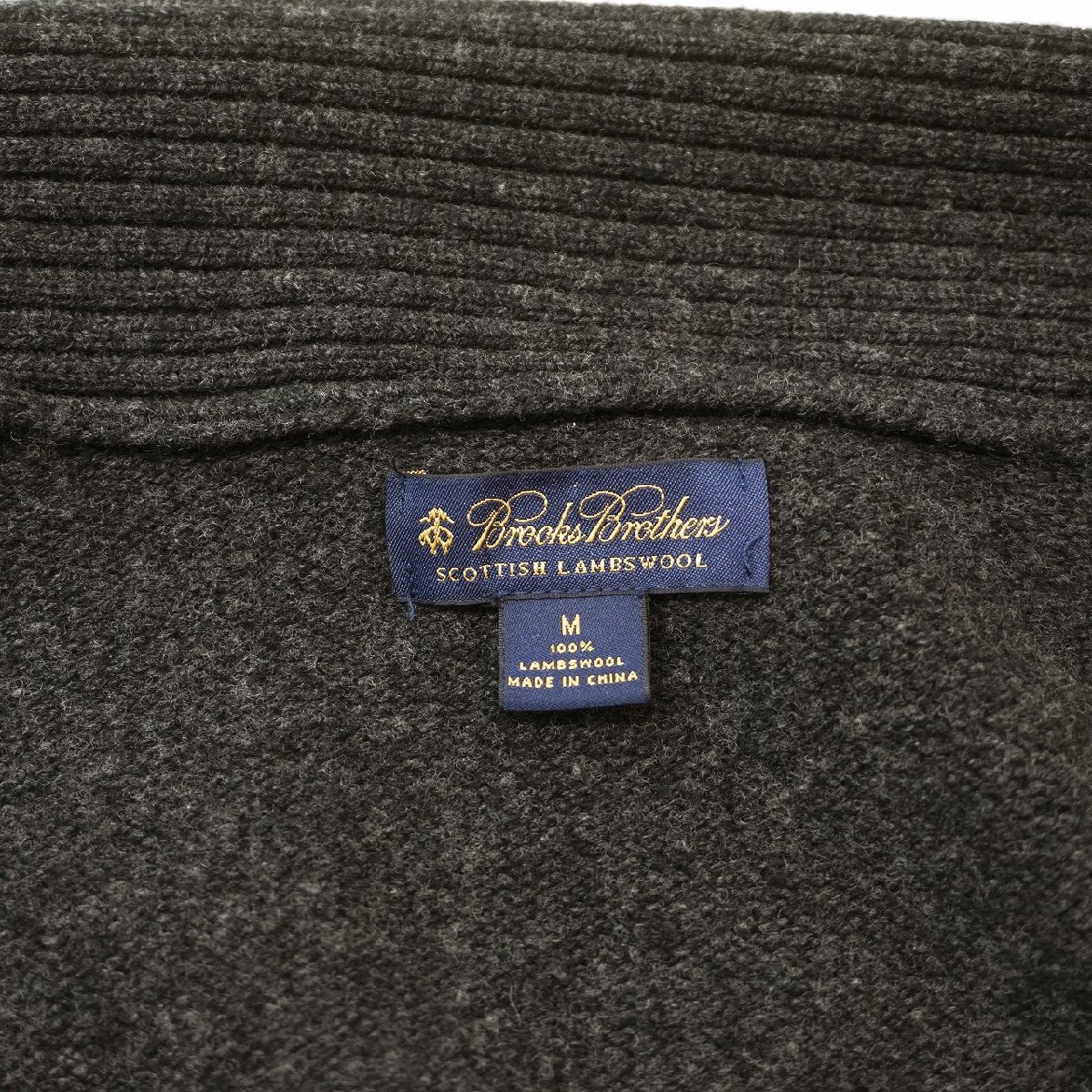 Brooks Brothers Japan (M) ブルックスブラザーズ ショールカラーカーディガン エルボーパッチ 肘当て メンズ ニット J11-108_画像5