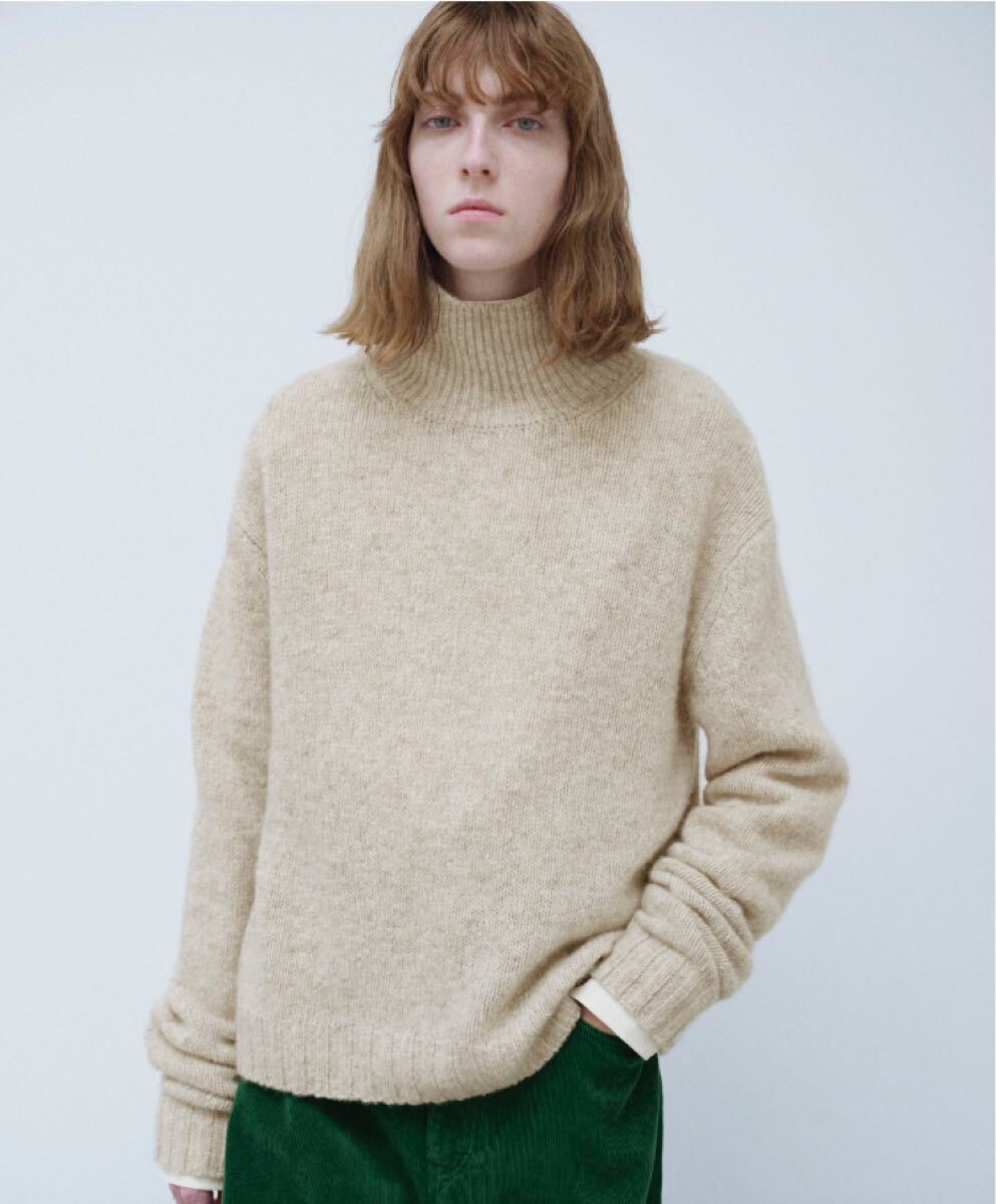 オーラリー CASHMERE MELANGE KNIT TURTLE カシミア　ニット　 長袖　セーター_画像1