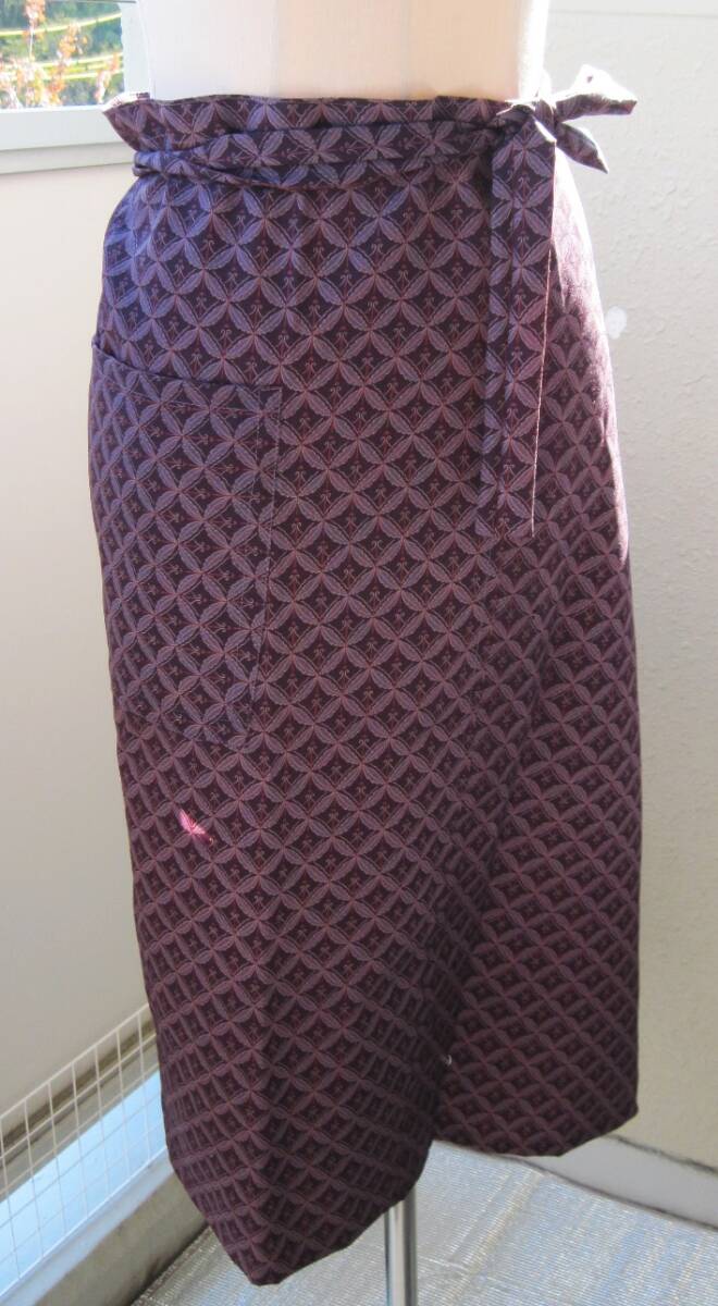 布乃言葉*花語り...徒然なるままに”前掛け・サロンエプロン風”仕立てました「ウール紫の着物から其の一」_画像2