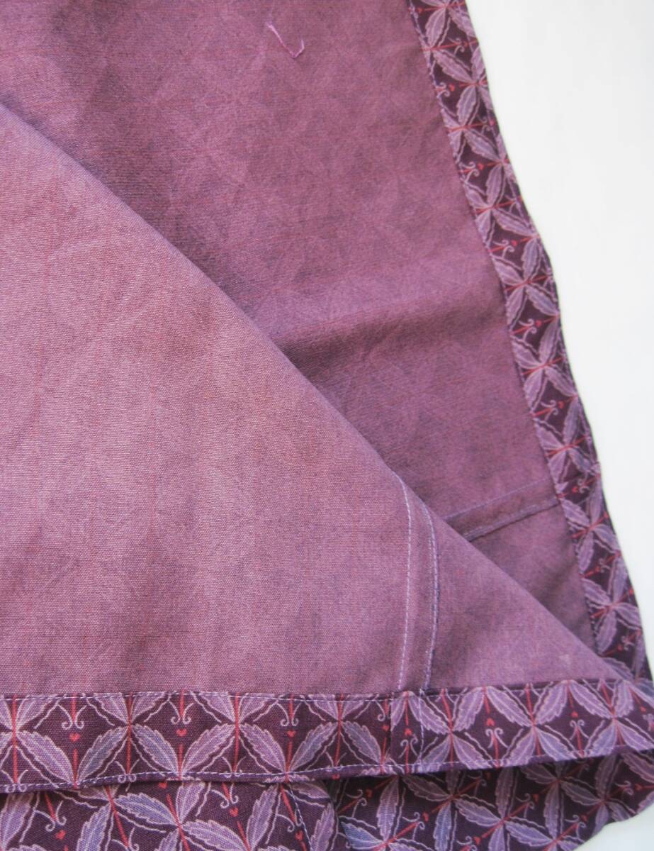 布乃言葉*花語り...徒然なるままに”前掛け・サロンエプロン風”仕立てました「ウール紫の着物から其の一」_画像6