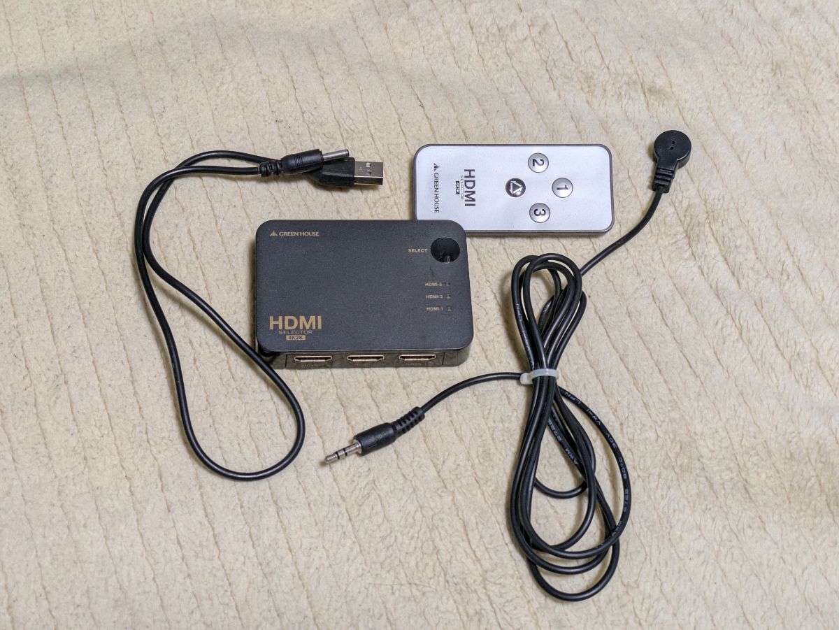 ★☆グリーンハウス GREEN HOUSE HDMI切替器　3台用 リモコン付 4K2K対応 HDMIセレクタ Input3+Output1ポート GH-HSWB3-BK☆★_画像1