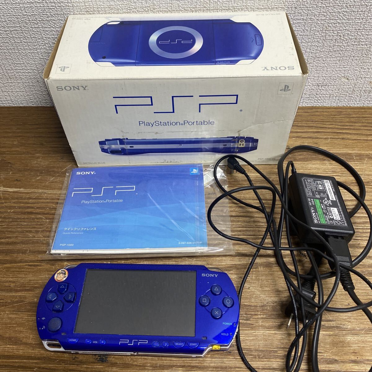 UTM757 SONY PSP PSP-1000 メタリックブルー ソニー Portable PlayStation プレイステーションポータブル　初期化済み 動作品_画像1