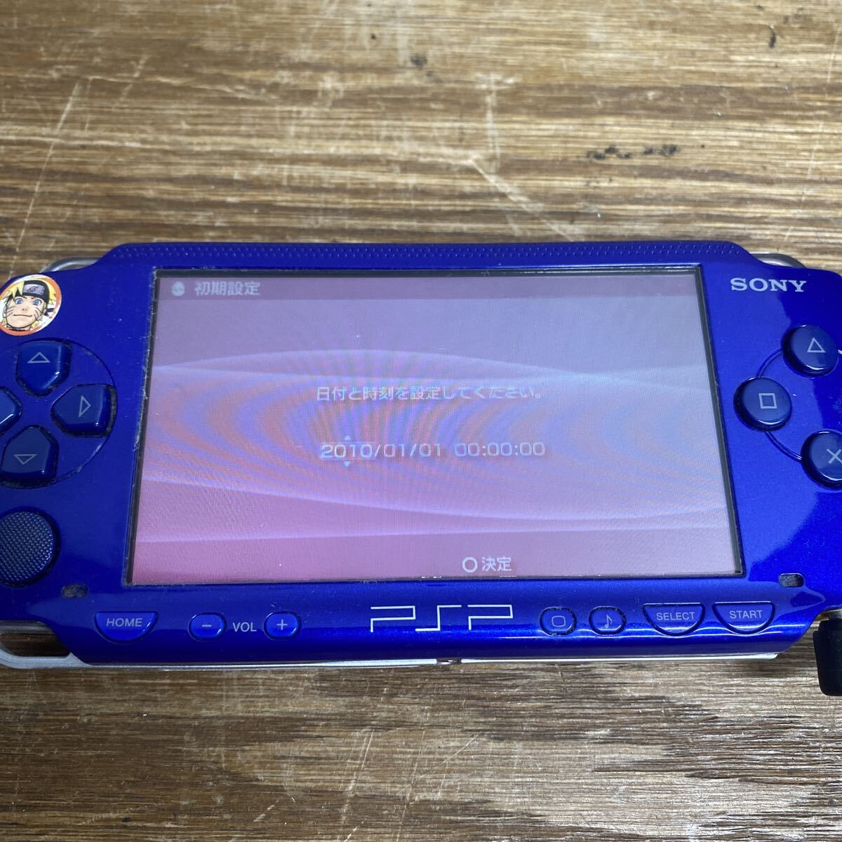 UTM757 SONY PSP PSP-1000 メタリックブルー ソニー Portable PlayStation プレイステーションポータブル　初期化済み 動作品_画像4