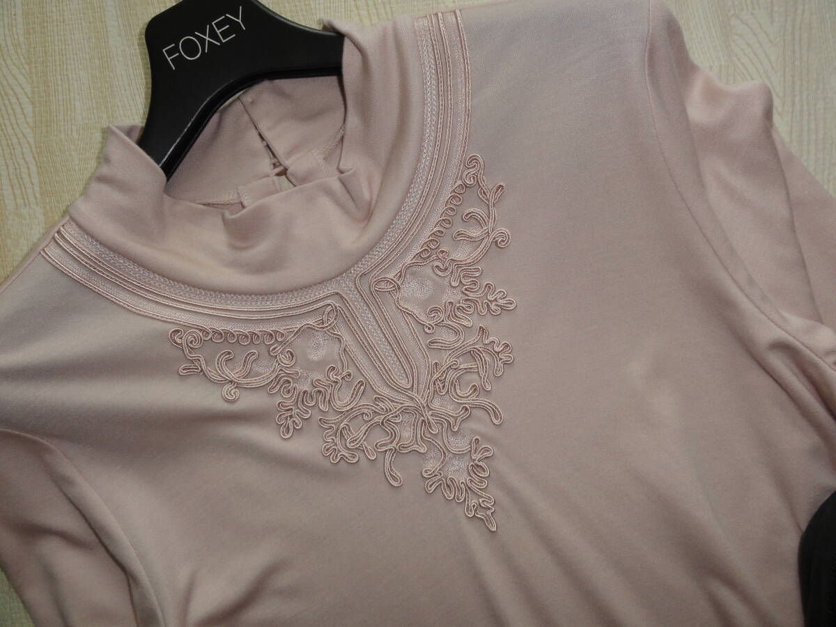 Leilian・レリアン・リボン刺繍・ストレッチカットソー・大きいサイズ13＋_画像4