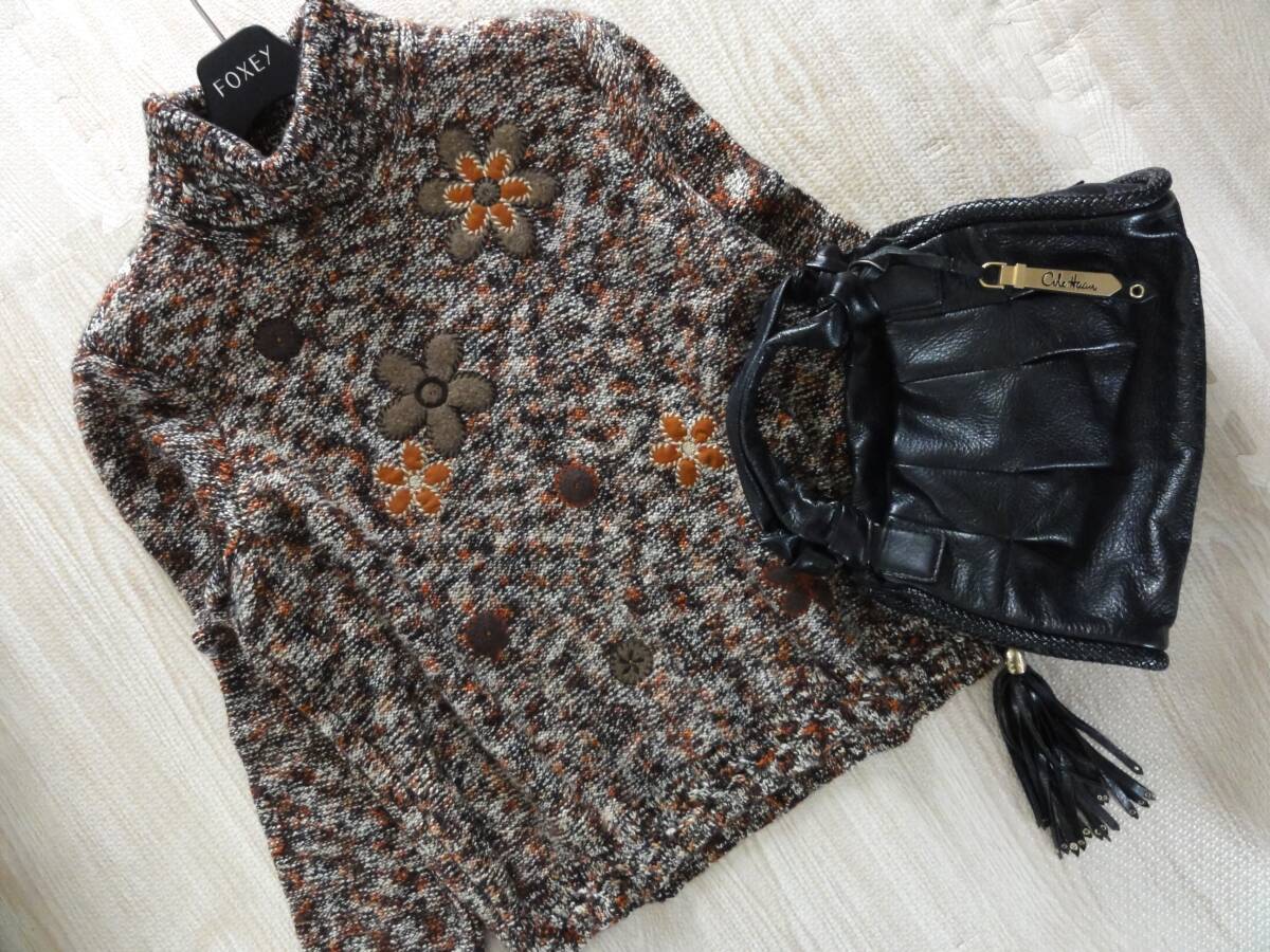 Leilian・レリアン・フラワー刺繍・ケーブルセーター・大きいサイズ13＋_画像1