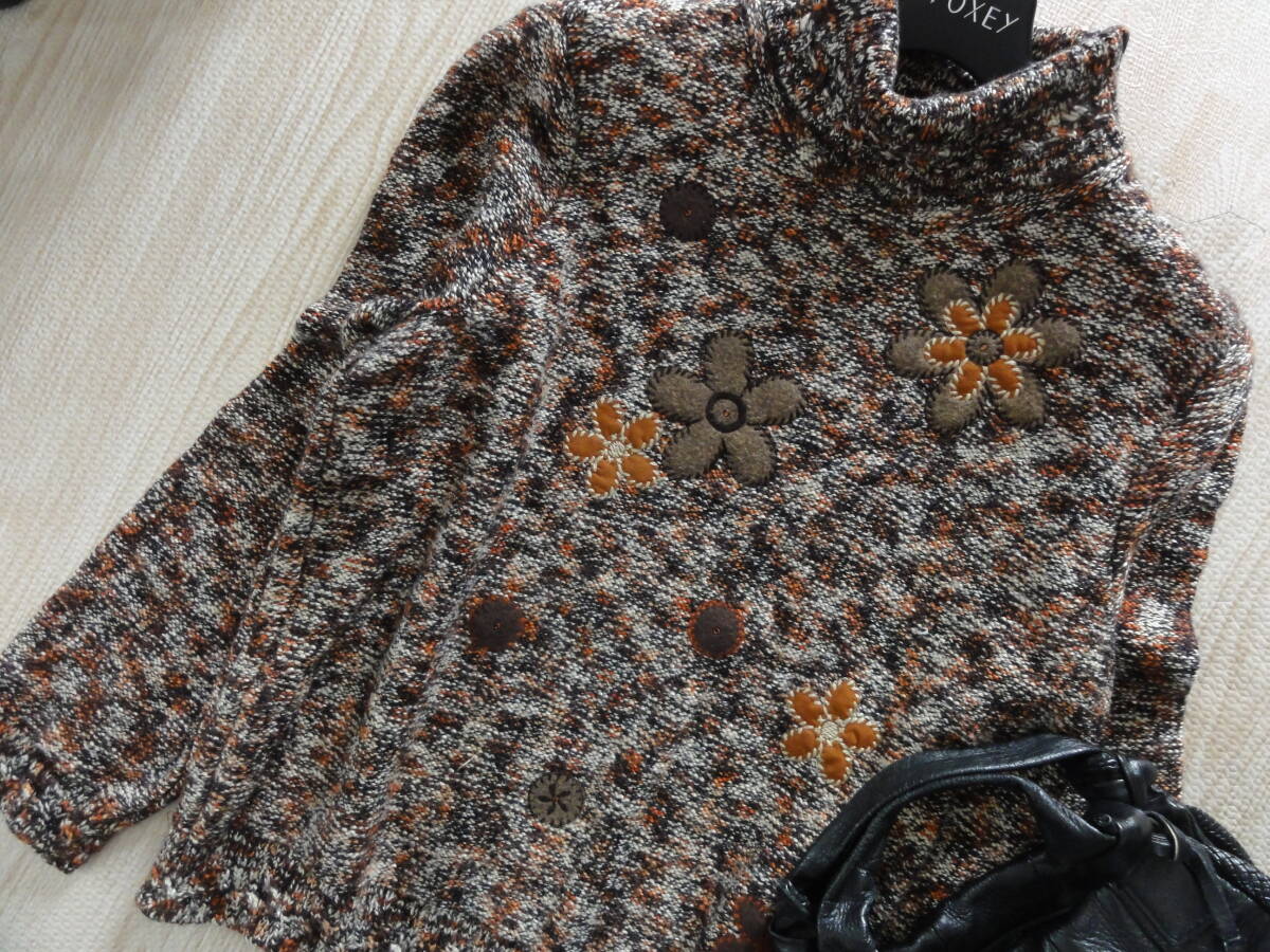 Leilian・レリアン・フラワー刺繍・ケーブルセーター・大きいサイズ13＋_画像3