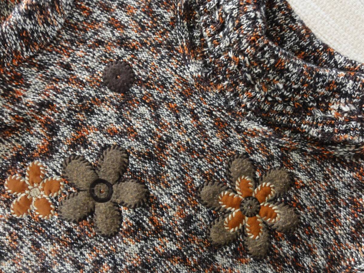 Leilian・レリアン・フラワー刺繍・ケーブルセーター・大きいサイズ13＋_画像5