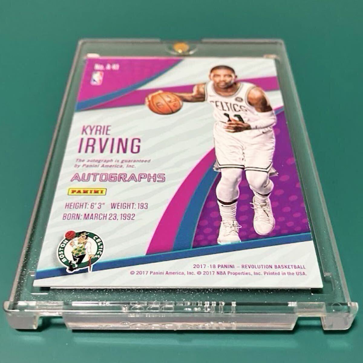 カイリー アービング 直筆サインカード Kyrie Irving NBA 2017-18 PANINI REVOLUTION AUTO_画像7