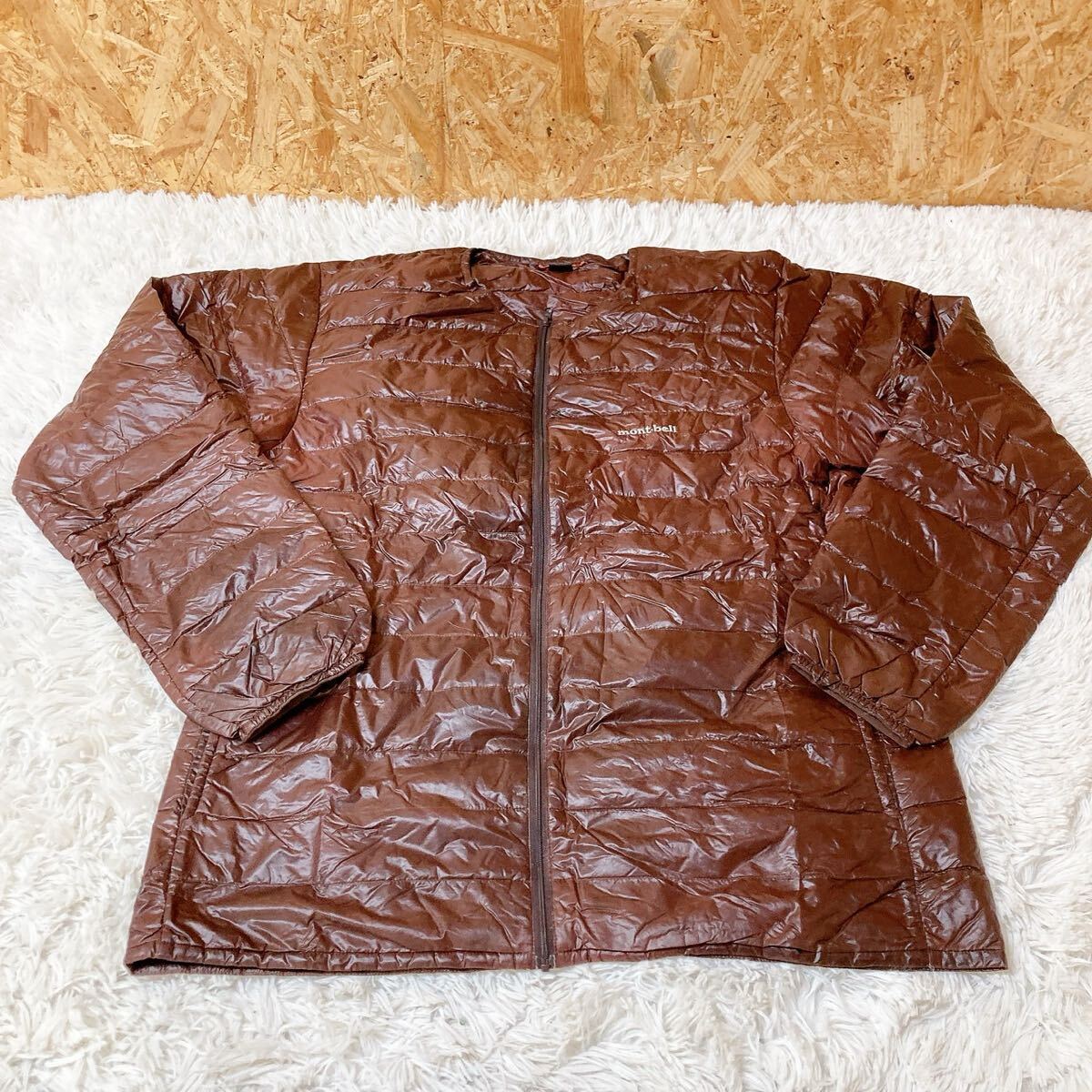 mont-bell モンベル ライト アルパイン ダウンジャケット 茶色 メンズ Mサイズ相当 スタイル 1101571 修理あり 訳あり品 KS012_画像1