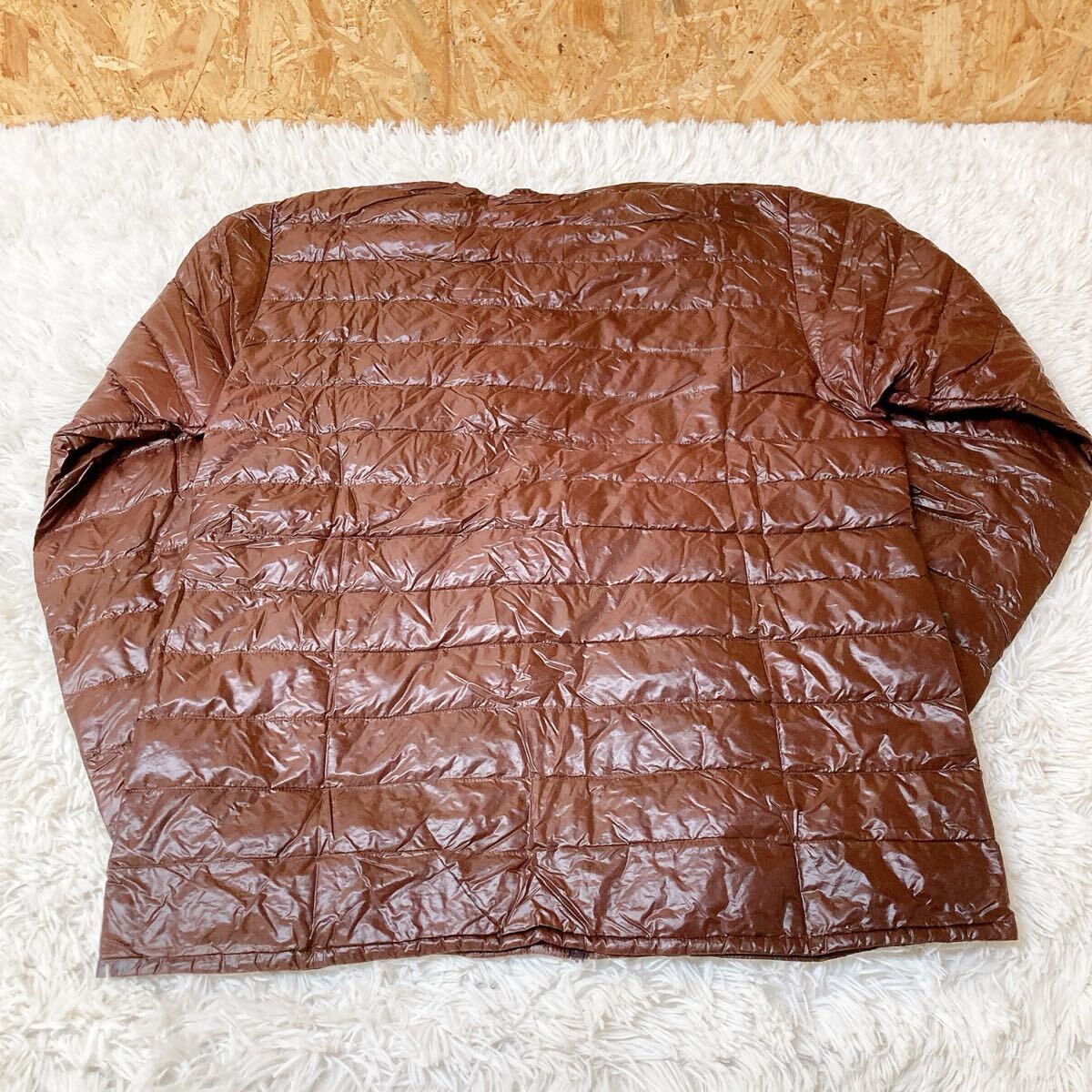 mont-bell モンベル ライト アルパイン ダウンジャケット 茶色 メンズ Mサイズ相当 スタイル 1101571 修理あり 訳あり品 KS012_画像4