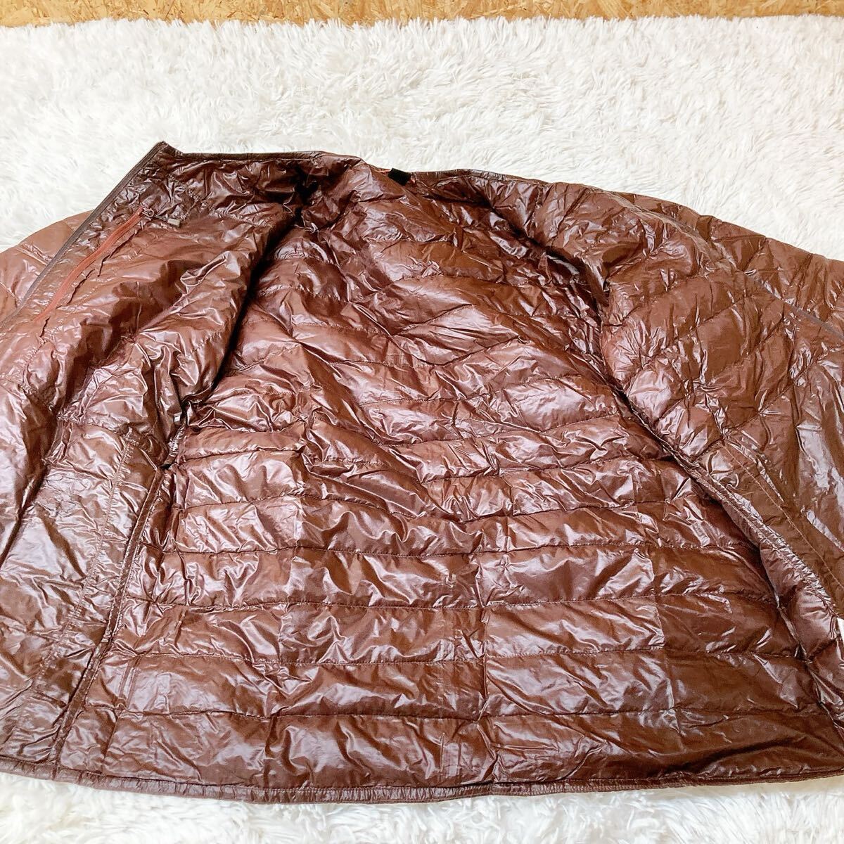 mont-bell モンベル ライト アルパイン ダウンジャケット 茶色 メンズ Mサイズ相当 スタイル 1101571 修理あり 訳あり品 KS012_画像5