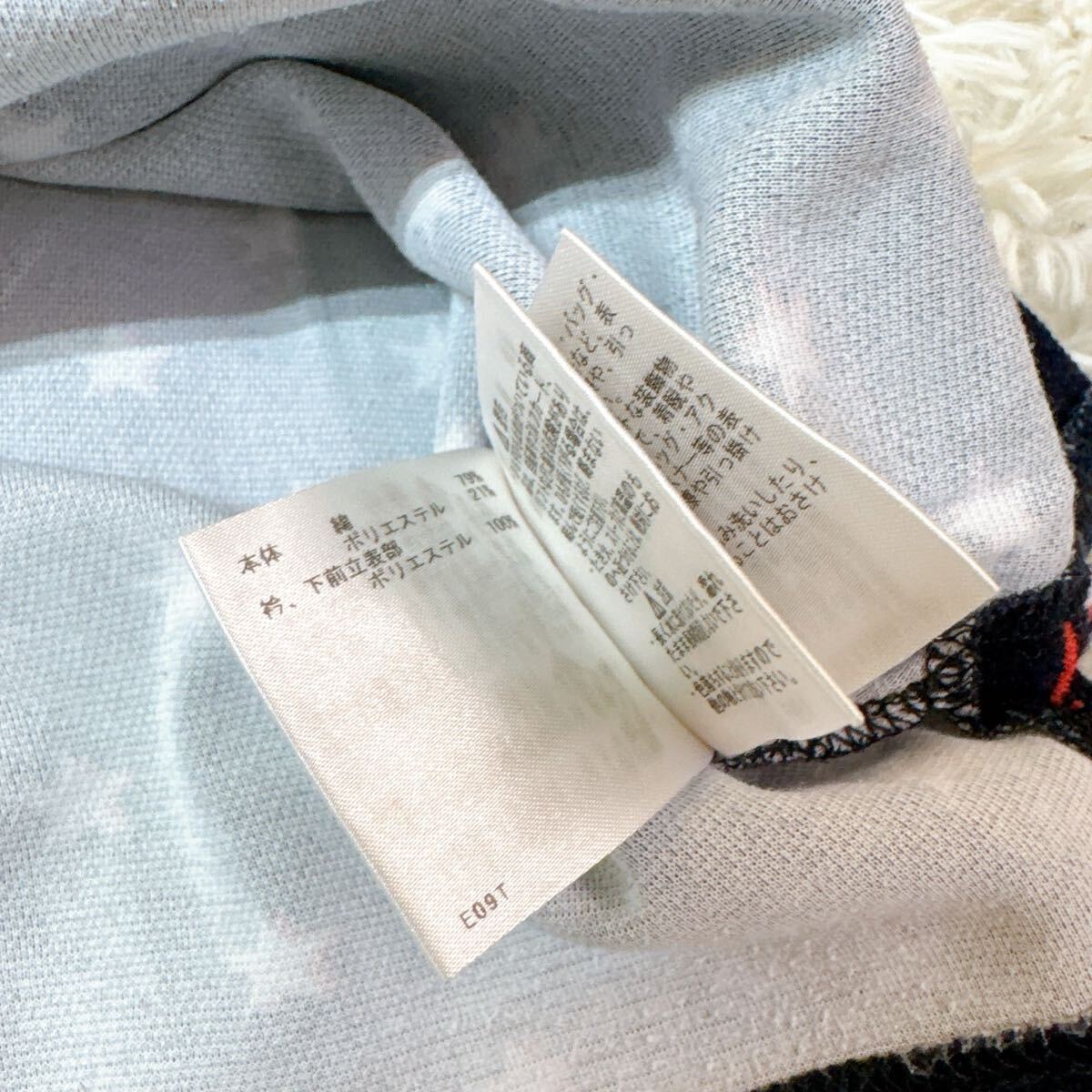 Munsingwear マンシングウェア ゴルフウェア レディース LL サイズ 星柄 ネイビー 半袖 ポロシャツ ペンギンロゴ 刺繍入り_画像5