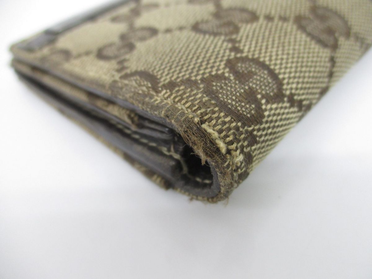 グッチ GUCCI 二つ折り長財布 GGキャンバス×レザー 233112 ベージュ ブラウン レディース_画像10
