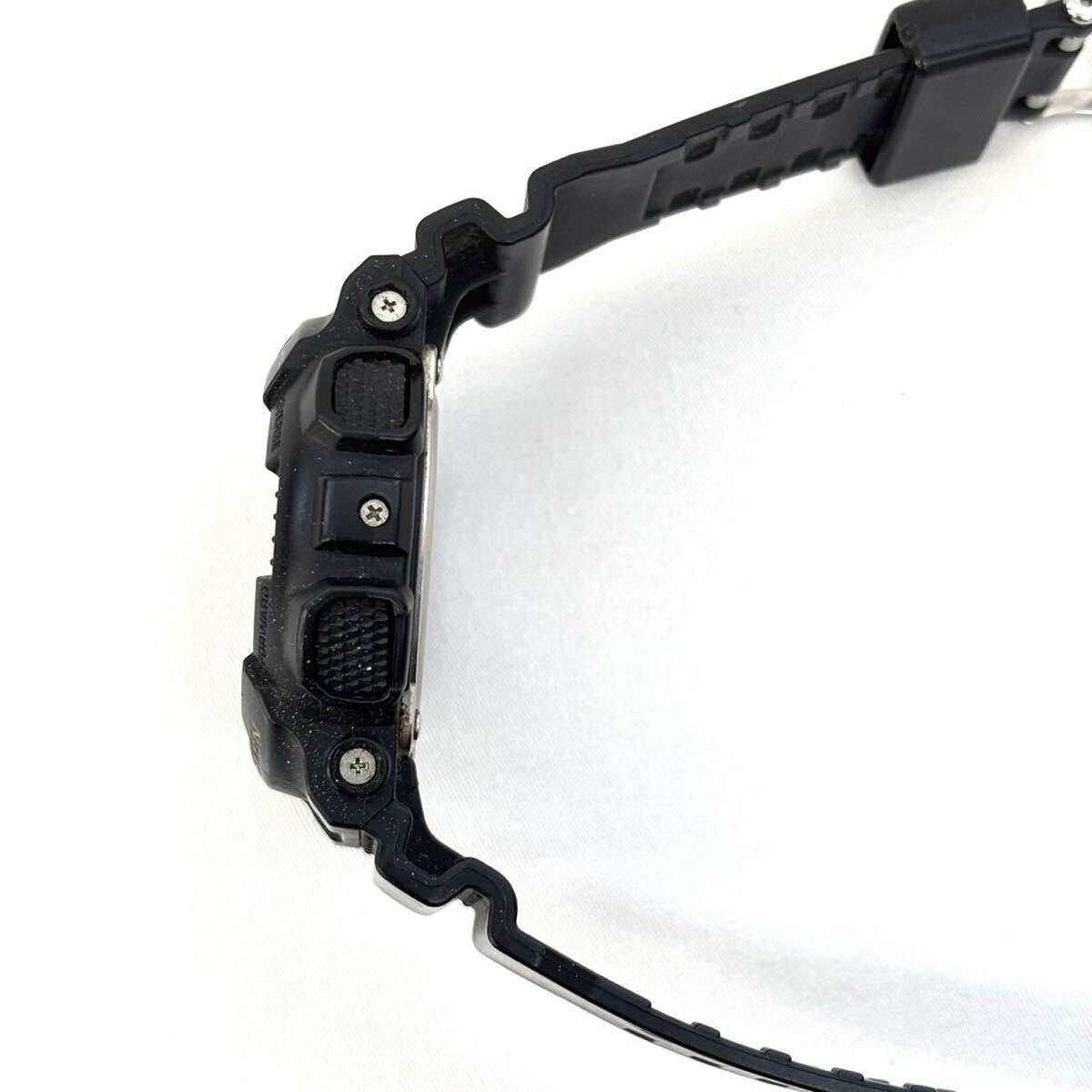 【1119W1】稼働品 CASIO カシオG-SHOCK ジーショックGA-100CF 時計 アナデジ クオーツ多機能 カレンダー ラバーバンドブラック 迷彩 _画像4