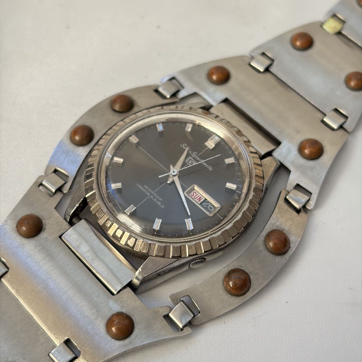 【1122M5】SEIKO セイコー 5 Sportsmatic スポーツマチック 6619-9000 デイデイト メンズ 腕時計 自動巻き アナログ ラウンド 稼働品_画像1