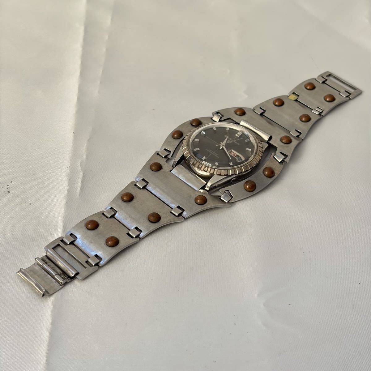 【1122M5】SEIKO セイコー 5 Sportsmatic スポーツマチック 6619-9000 デイデイト メンズ 腕時計 自動巻き アナログ ラウンド 稼働品_画像4