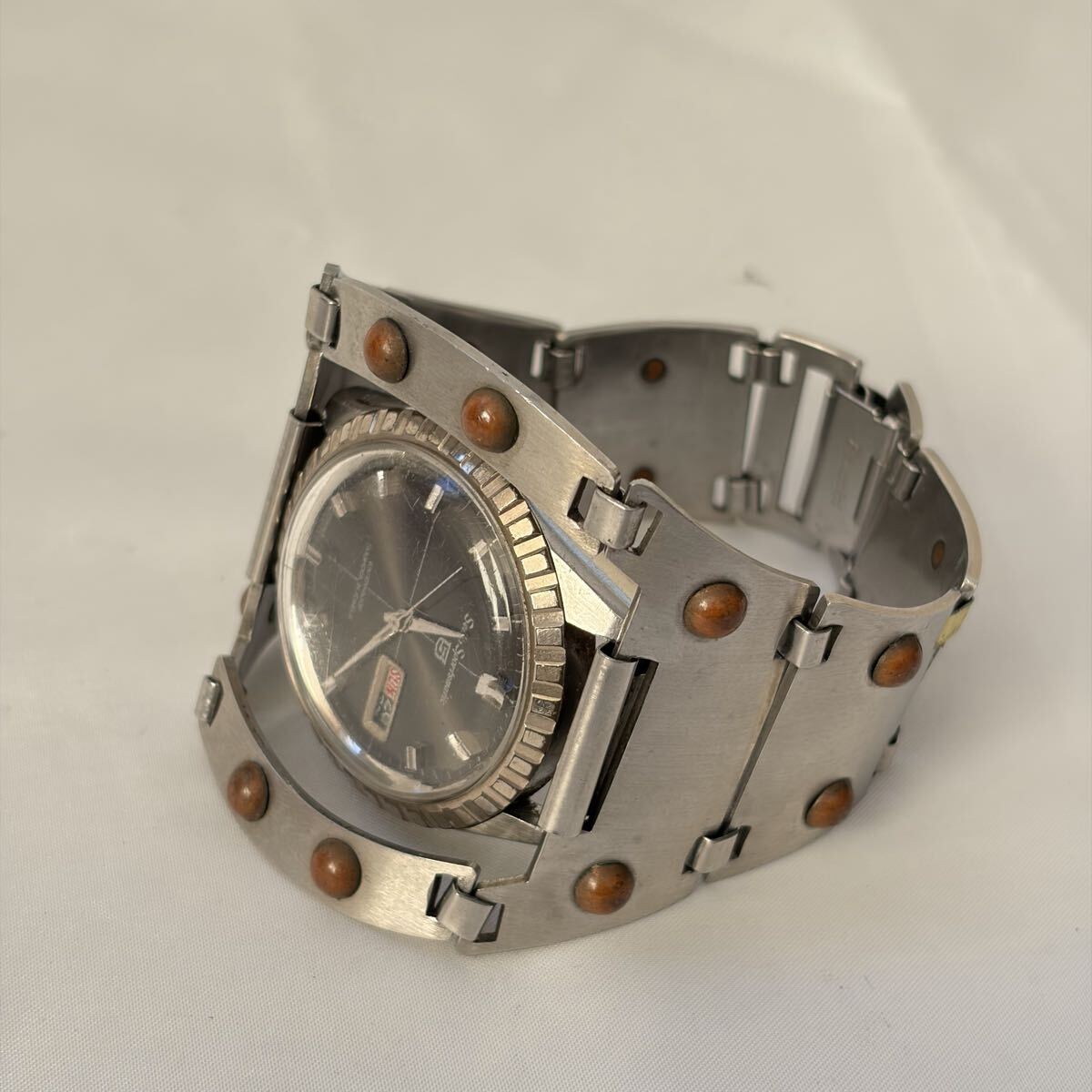 【1122M5】SEIKO セイコー 5 Sportsmatic スポーツマチック 6619-9000 デイデイト メンズ 腕時計 自動巻き アナログ ラウンド 稼働品_画像7