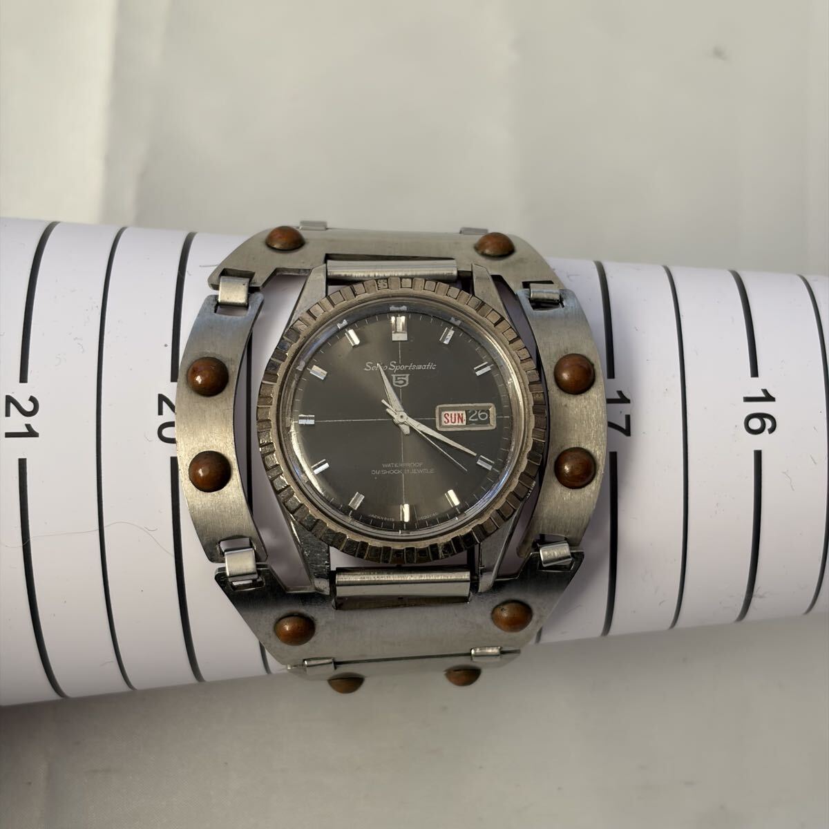 【1122M5】SEIKO セイコー 5 Sportsmatic スポーツマチック 6619-9000 デイデイト メンズ 腕時計 自動巻き アナログ ラウンド 稼働品_画像10