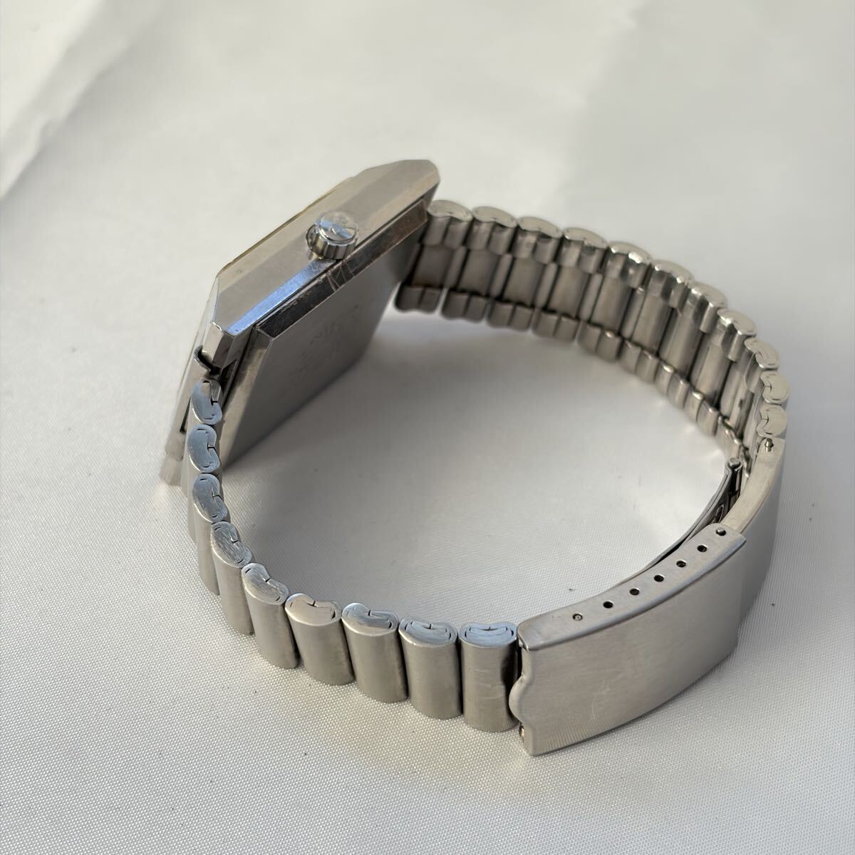 【1122M6】CITIZEN シチズン SQUARE CUSTOM 4-720946 デイデイト シルバー 自動巻き メンズ 腕時計 稼働_画像5