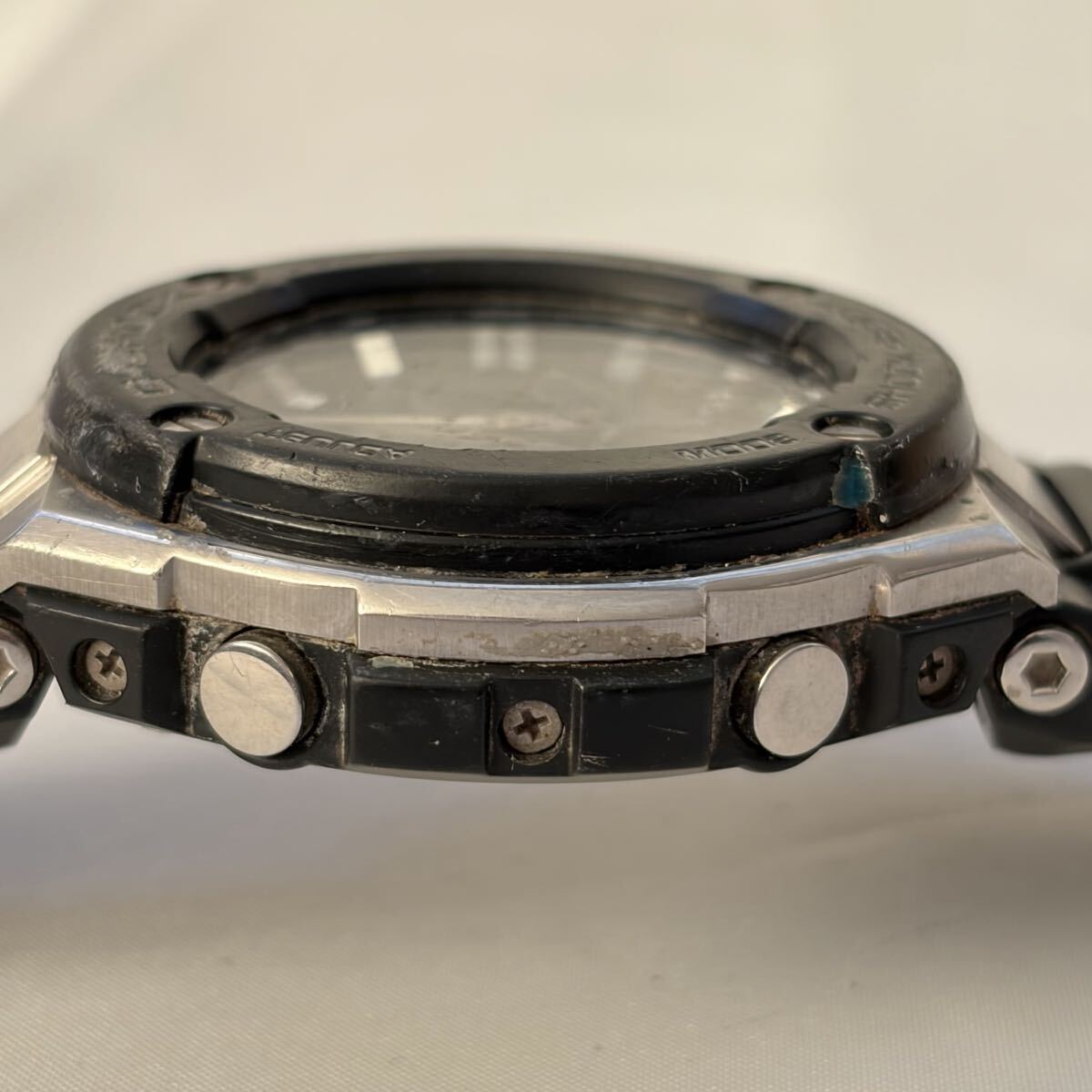 【1122M7】CASIO カシオ Gショック GST-W300C 電波ソーラー ブラック文字盤 メンズ腕時計 不動_画像4