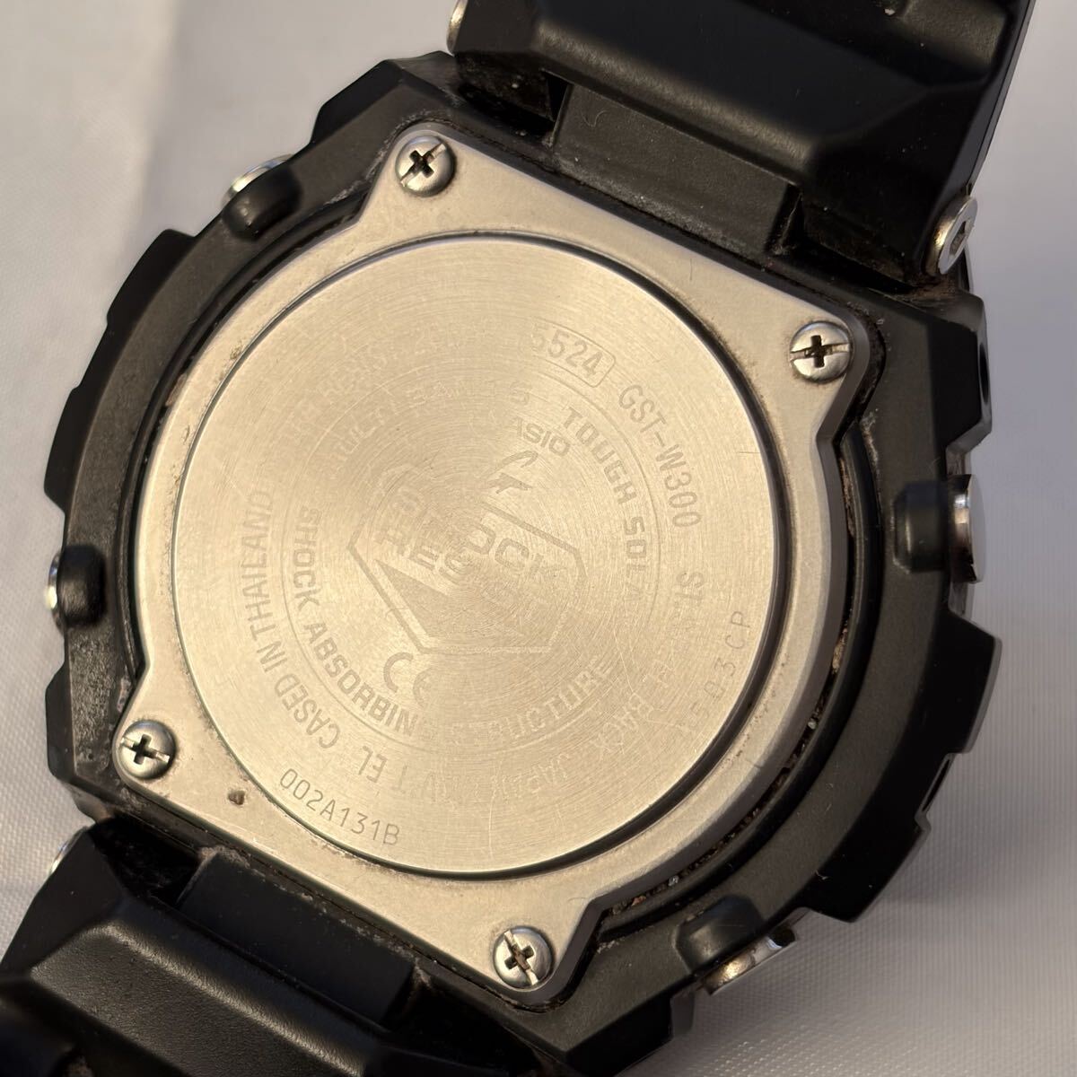 【1122M7】CASIO カシオ Gショック GST-W300C 電波ソーラー ブラック文字盤 メンズ腕時計 不動_画像5