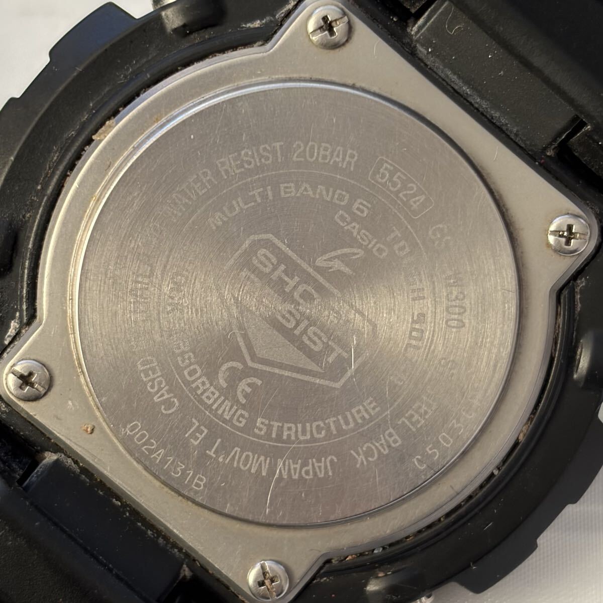 【1122M7】CASIO カシオ Gショック GST-W300C 電波ソーラー ブラック文字盤 メンズ腕時計 不動_画像6