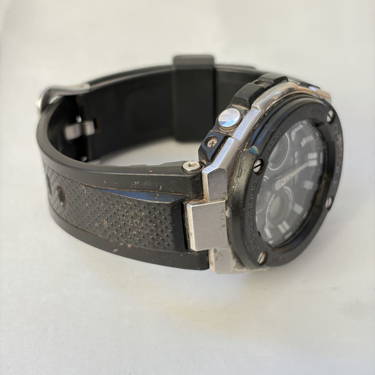 【1122M7】CASIO カシオ Gショック GST-W300C 電波ソーラー ブラック文字盤 メンズ腕時計 不動_画像7