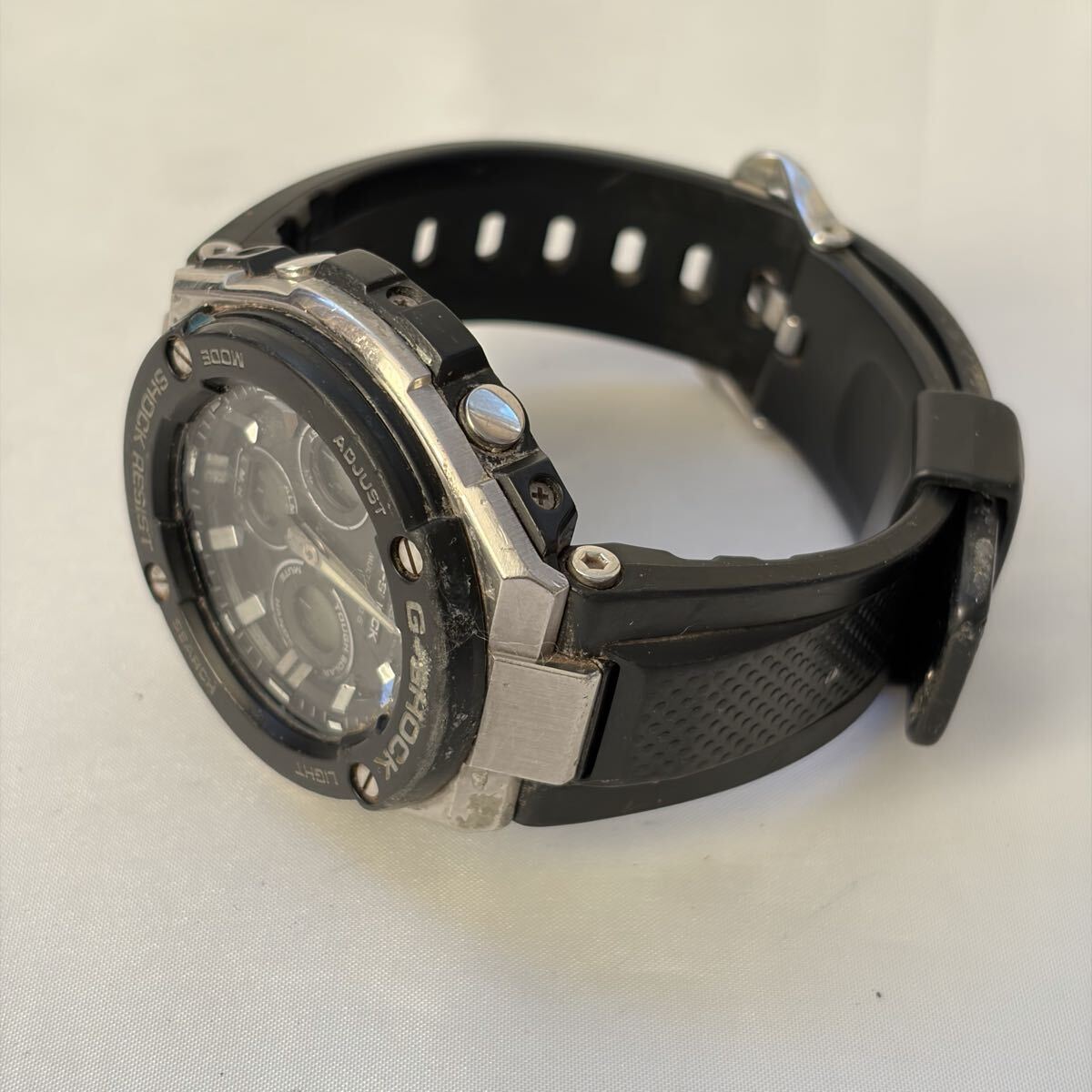 【1122M7】CASIO カシオ Gショック GST-W300C 電波ソーラー ブラック文字盤 メンズ腕時計 不動_画像8