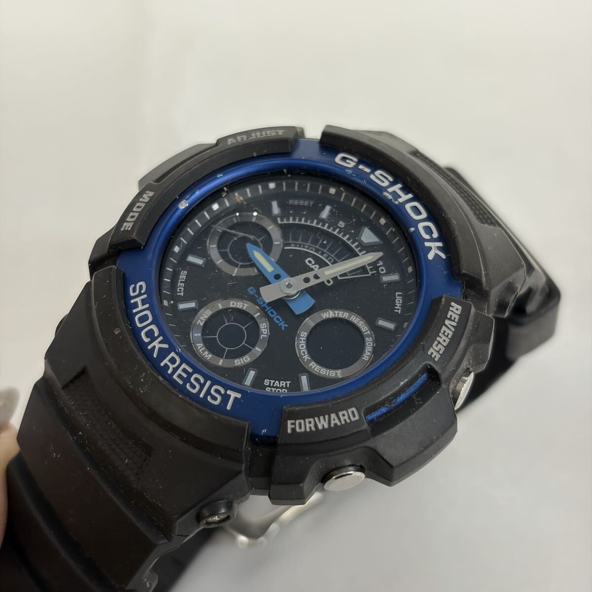 【1122M21】CASIO カシオ G-SHOCK ジーショック AW-591 黒文字盤 メンズ クォーツ 腕時計 不動品_画像1