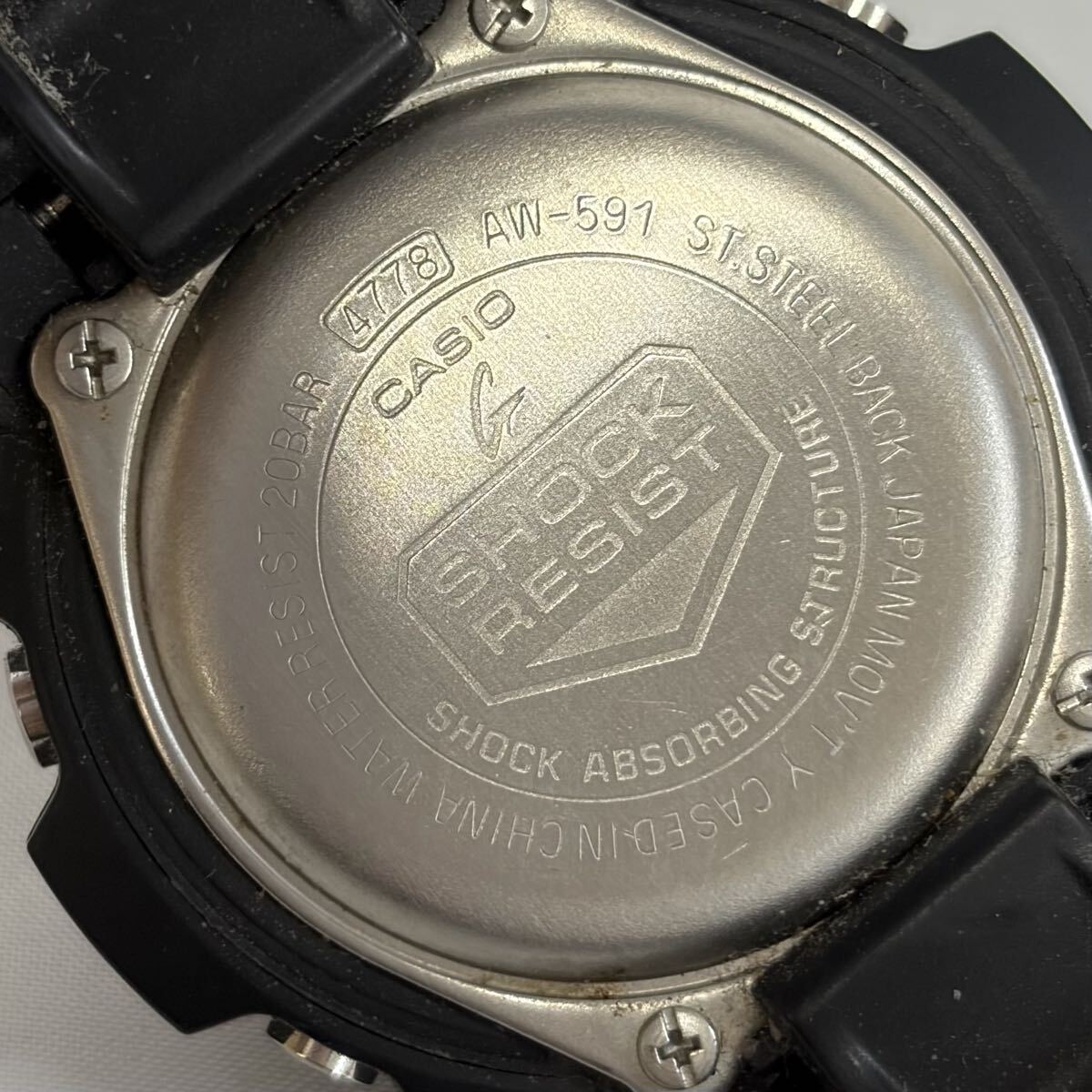 【1122M21】CASIO カシオ G-SHOCK ジーショック AW-591 黒文字盤 メンズ クォーツ 腕時計 不動品_画像5