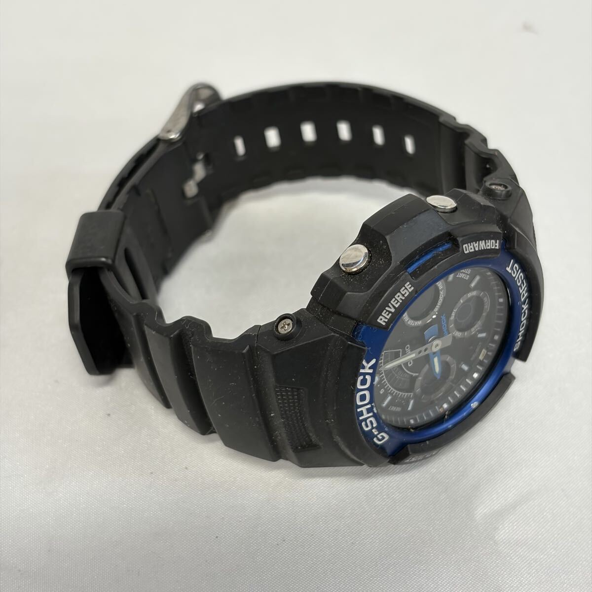 【1122M21】CASIO カシオ G-SHOCK ジーショック AW-591 黒文字盤 メンズ クォーツ 腕時計 不動品_画像9