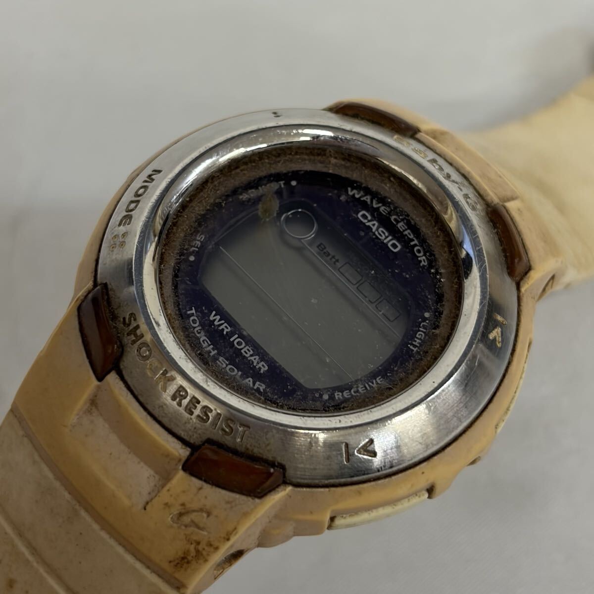 【1122M24】CASIO カシオ Baby-G ベビージー BGT-2600J 腕時計 デジタル 電波ソーラー タフソーラー 多機能 カレンダー ホワイト 不動品_画像1