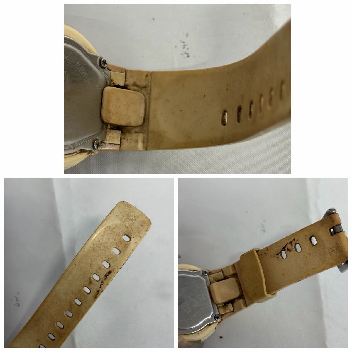 【1122M24】CASIO カシオ Baby-G ベビージー BGT-2600J 腕時計 デジタル 電波ソーラー タフソーラー 多機能 カレンダー ホワイト 不動品_画像6