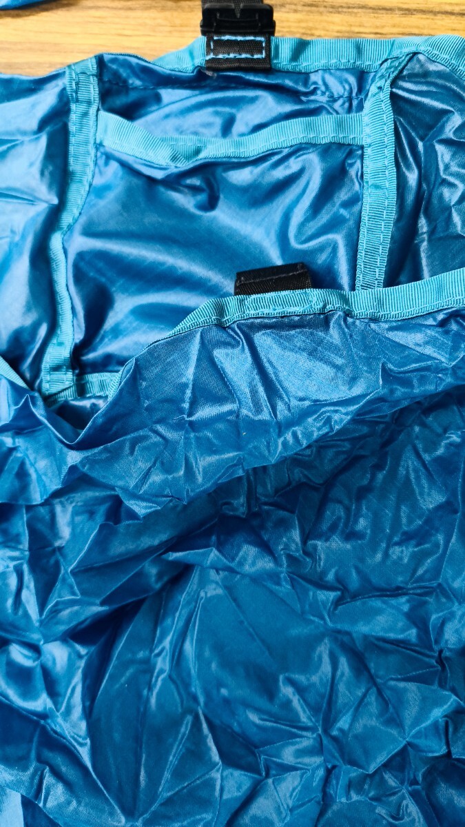 未使用紙タグ処分/モンベルmont-bell/U.L.MONO バッグ L/1123780/PEターコイズ/高36×幅40×奥13cm/容量19L/重さ49g折畳みトートエコバッグ_画像4