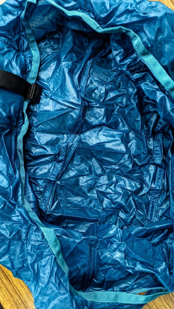 未使用紙タグ処分/モンベルmont-bell/U.L.MONO バッグ L/1123780/PEターコイズ/高36×幅40×奥13cm/容量19L/重さ49g折畳みトートエコバッグ_画像6