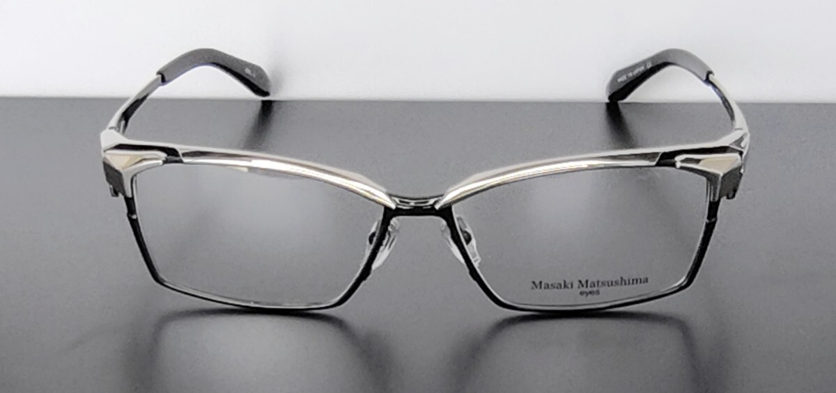 新型 マサキマツシマ Masaki Matsushima MF-1313 ③ブラック・シルバー 58 フルリム 日本製 ケース付き 新品_画像3