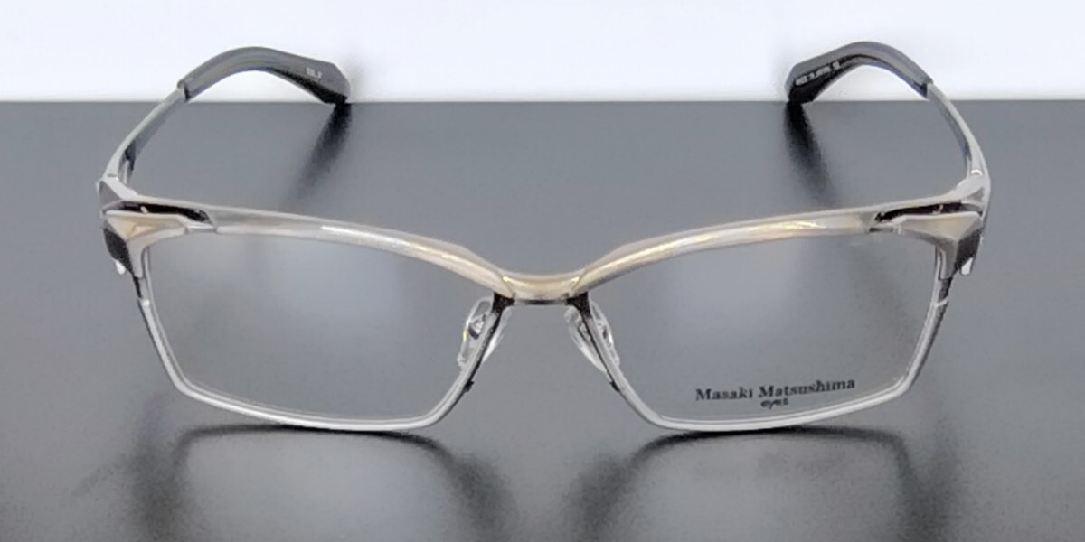 新型 マサキマツシマ Masaki Matsushima MF-1313 ②ヘアライングレー 58 フルリム 日本製 ケース付き 新品_画像3