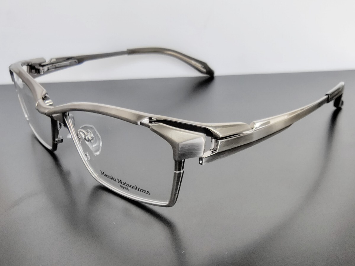 新型 マサキマツシマ Masaki Matsushima MF-1313 ②ヘアライングレー 58 フルリム 日本製 ケース付き 新品_画像1