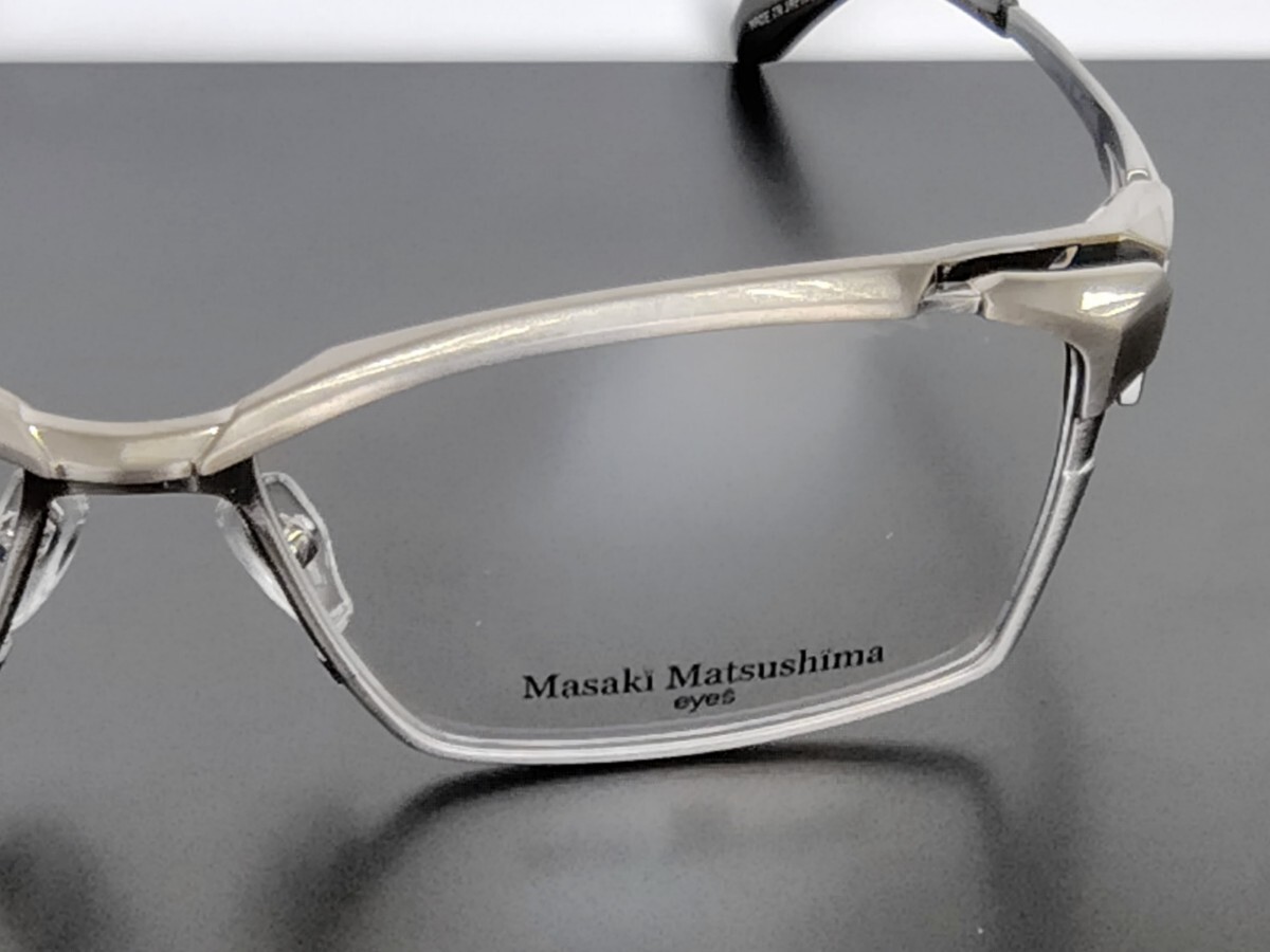 新型 マサキマツシマ Masaki Matsushima MF-1313 ②ヘアライングレー 58 フルリム 日本製 ケース付き 新品_画像4
