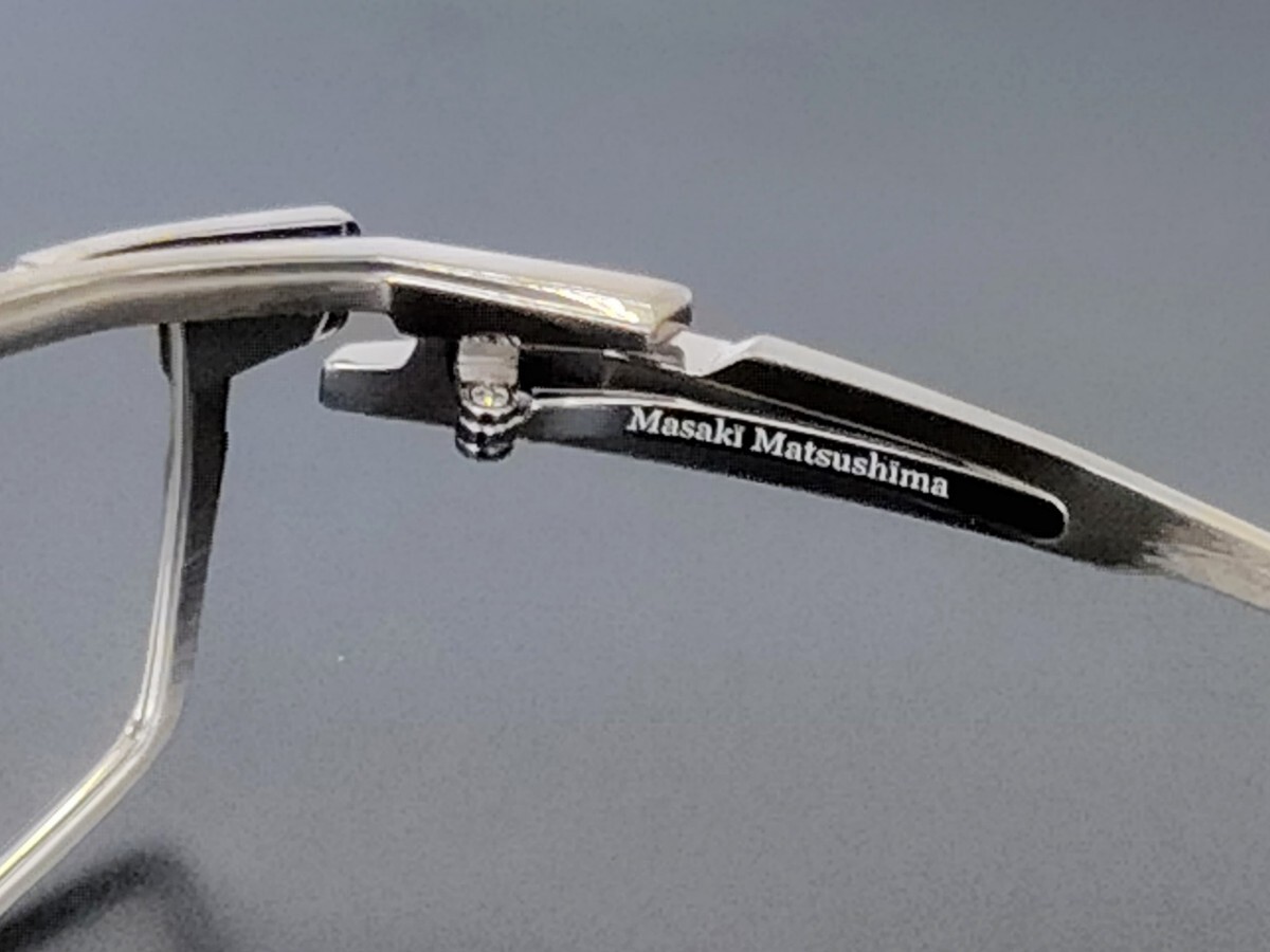 新型 マサキマツシマ Masaki Matsushima MF-1313 ②ヘアライングレー 58 フルリム 日本製 ケース付き 新品_画像7