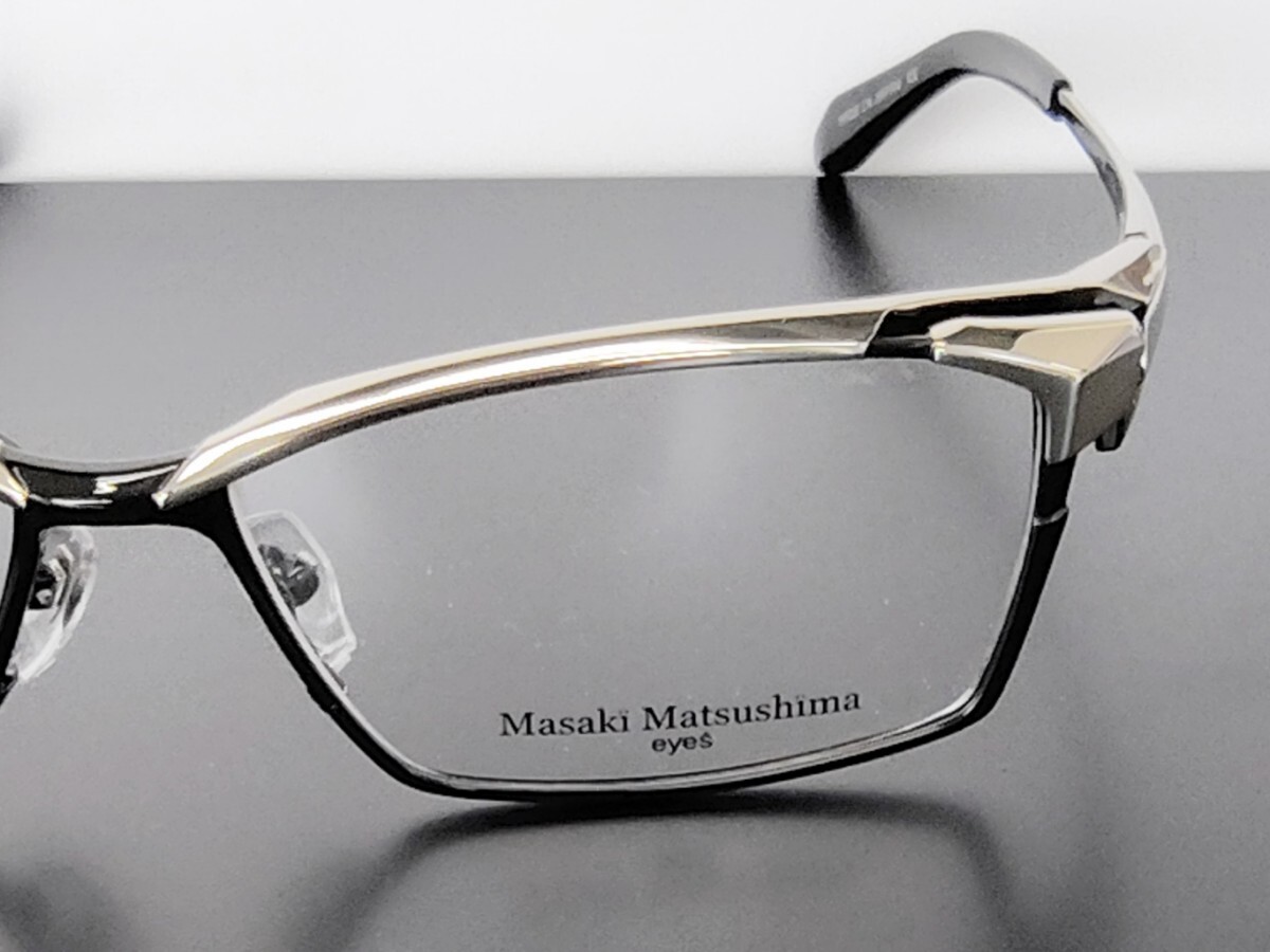 新型 マサキマツシマ Masaki Matsushima MF-1313 ③ブラック・シルバー 58 フルリム 日本製 ケース付き 新品_画像4