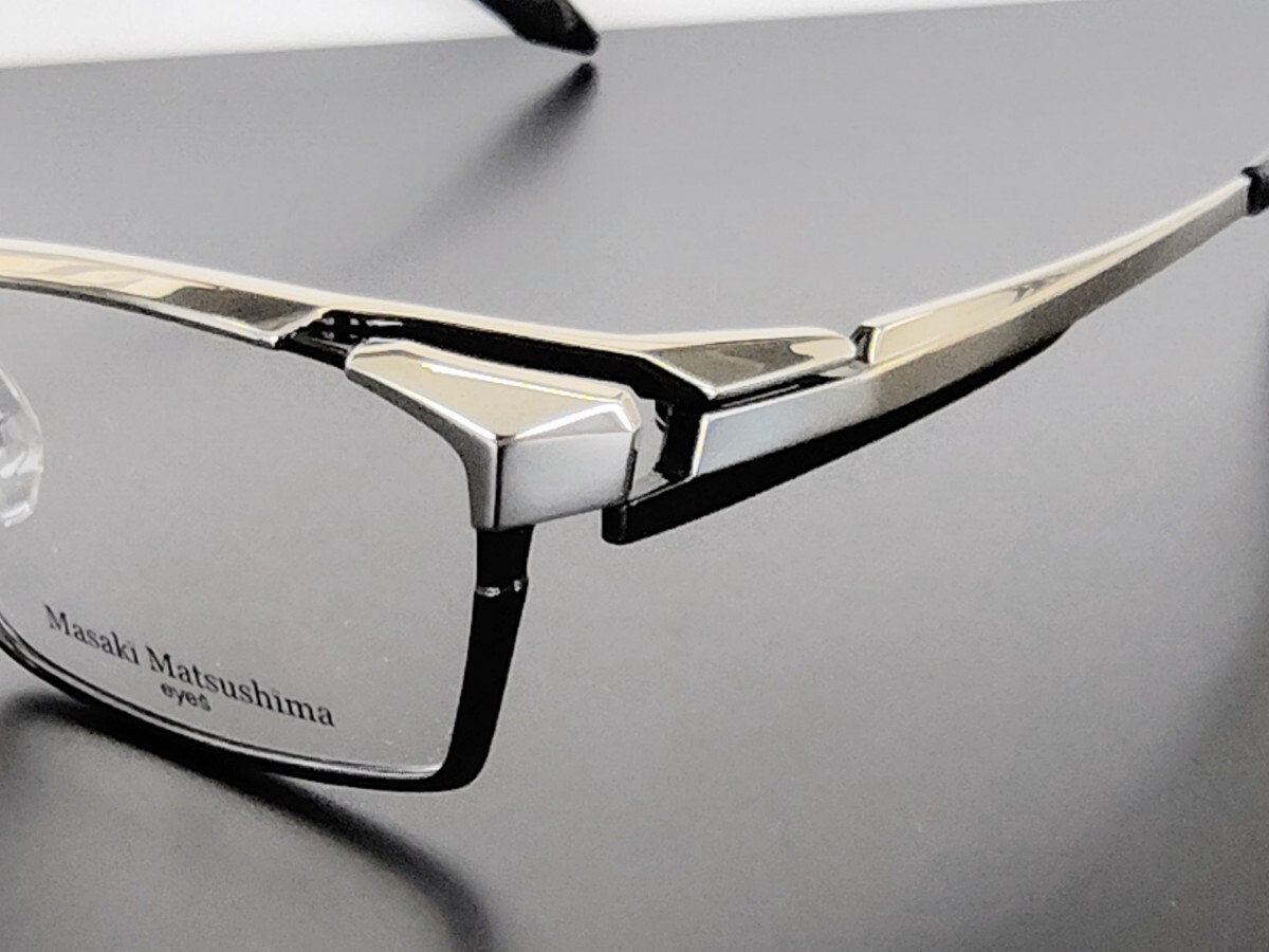 新型 マサキマツシマ Masaki Matsushima MF-1313 ③ブラック・シルバー 58 フルリム 日本製 ケース付き 新品_画像5